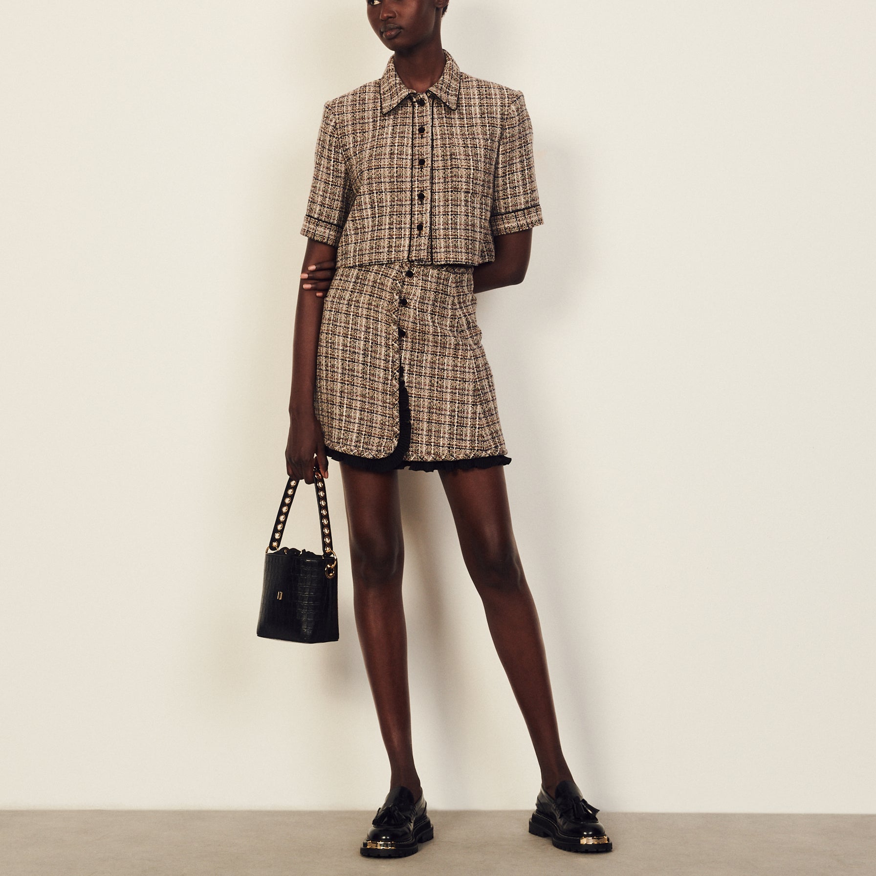 Jupe courte en tweed Sandro seconde main