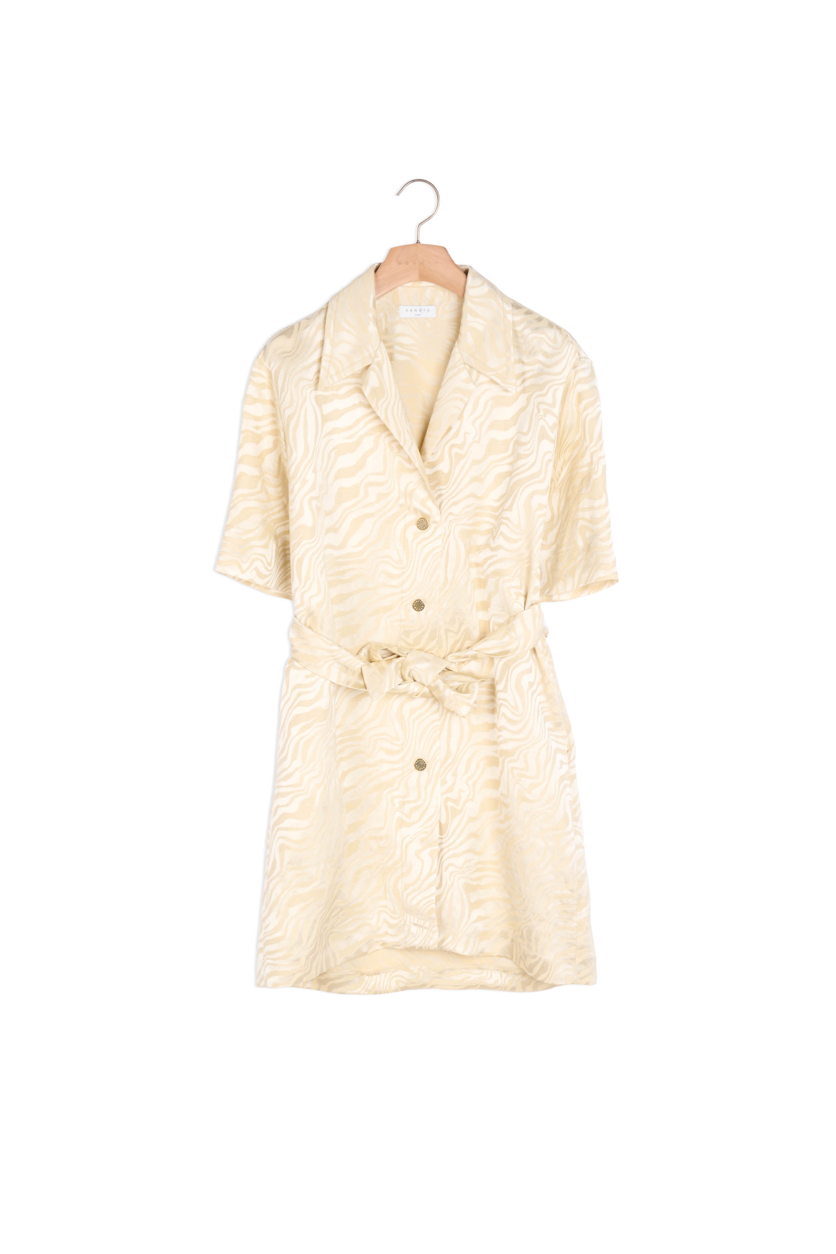 Robe Chemise ceinturée en jacquard Sandro seconde main