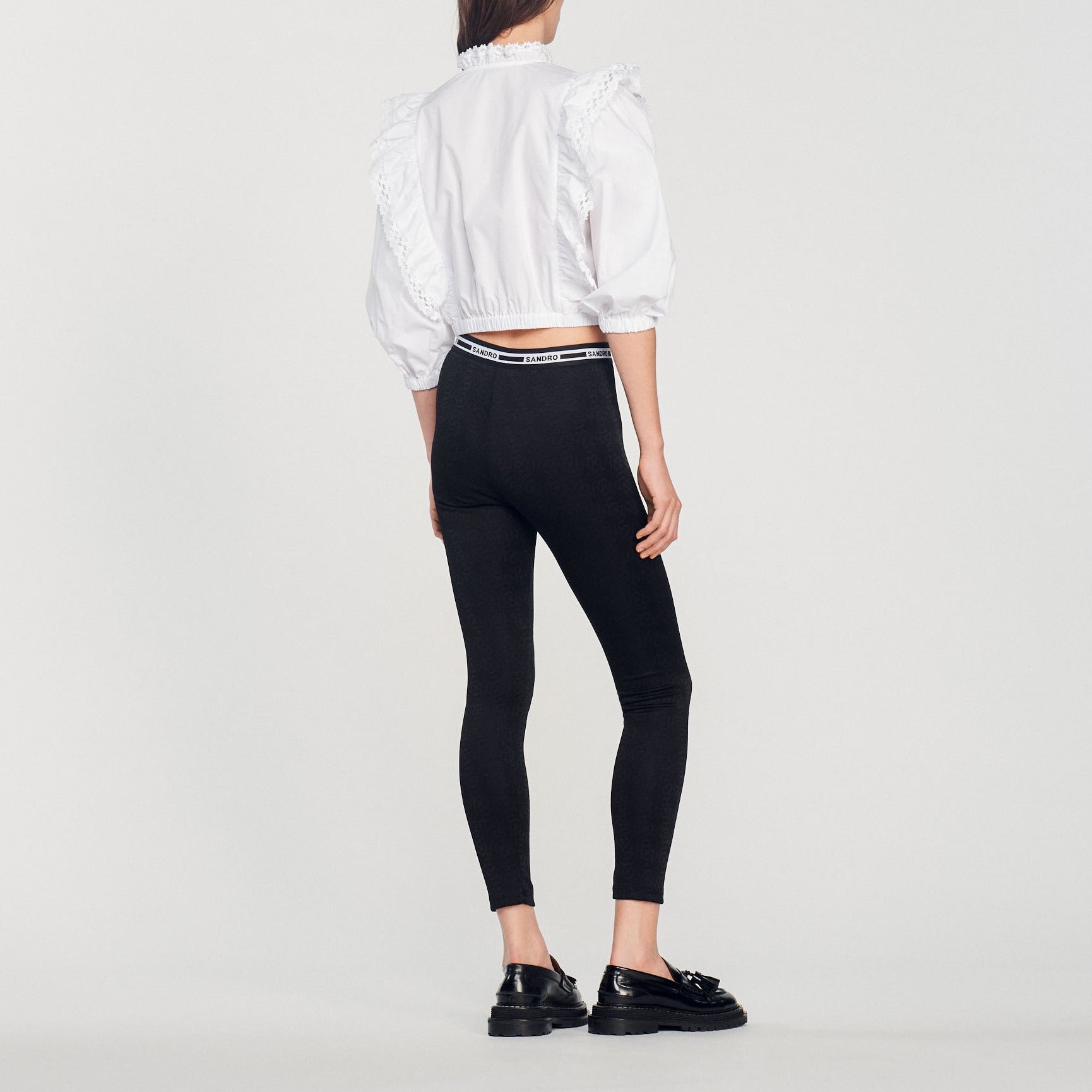 Blouse à volants et dentelle Sandro seconde main