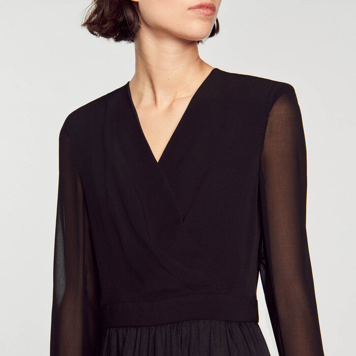 Robe courte fluide bimatières Sandro seconde main
