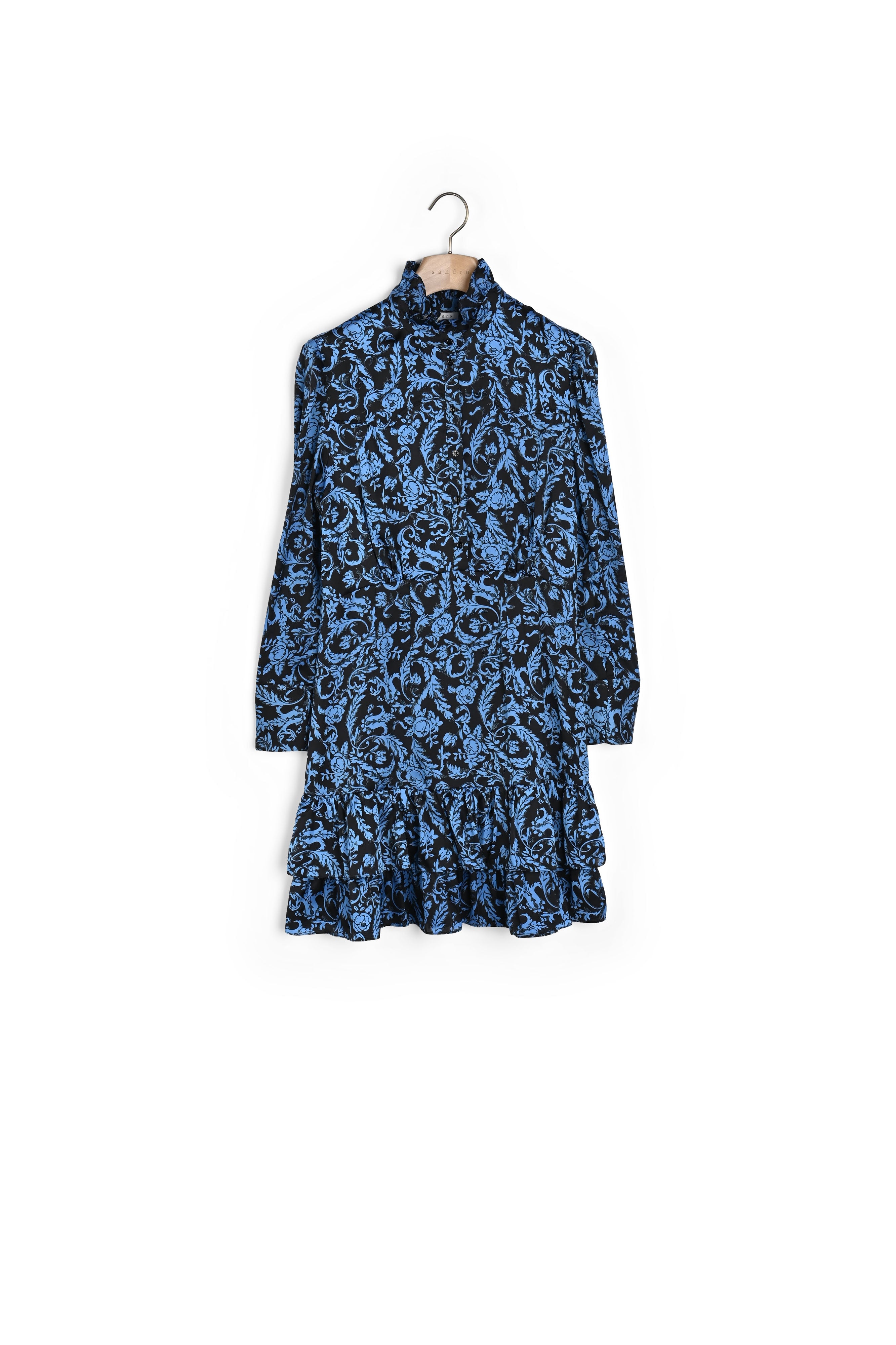 Robe imprimée à volants et col montant Sandro seconde main