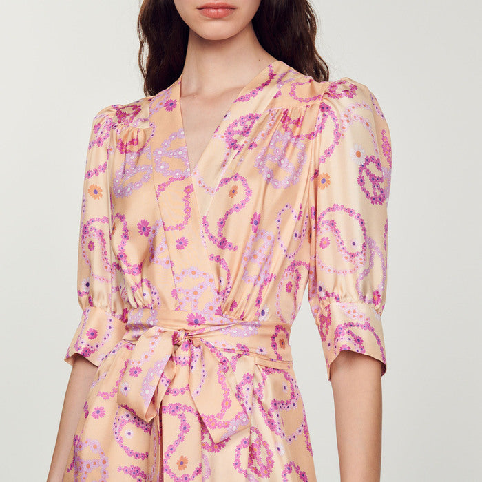 Robe en soie imprimé  Peace&Love Sandro seconde main