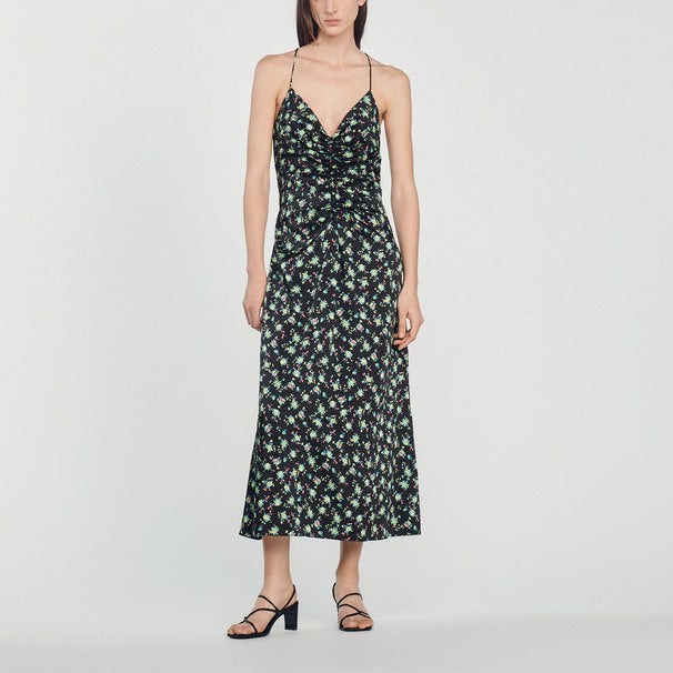 Robe longue à imprimé fleuri Sandro seconde main