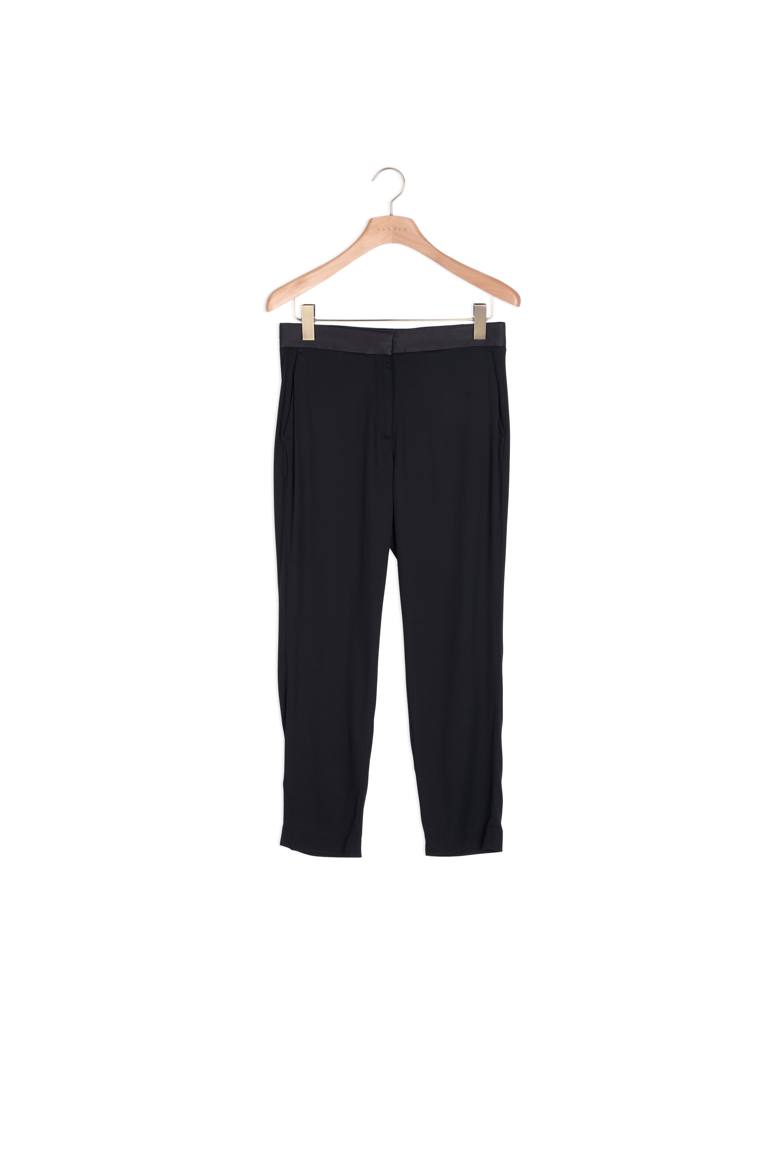 Pantalon avec empiècement de satin Sandro seconde main