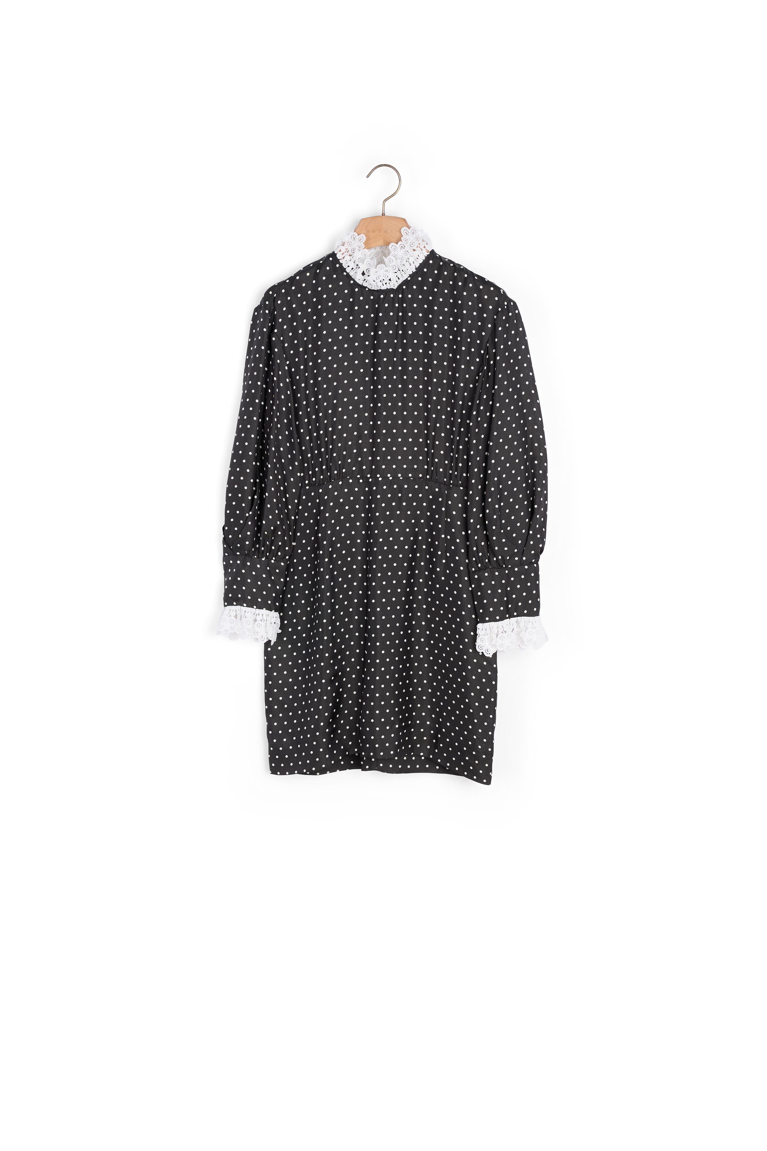 Robe courte fluide à imprimé pois Sandro seconde main