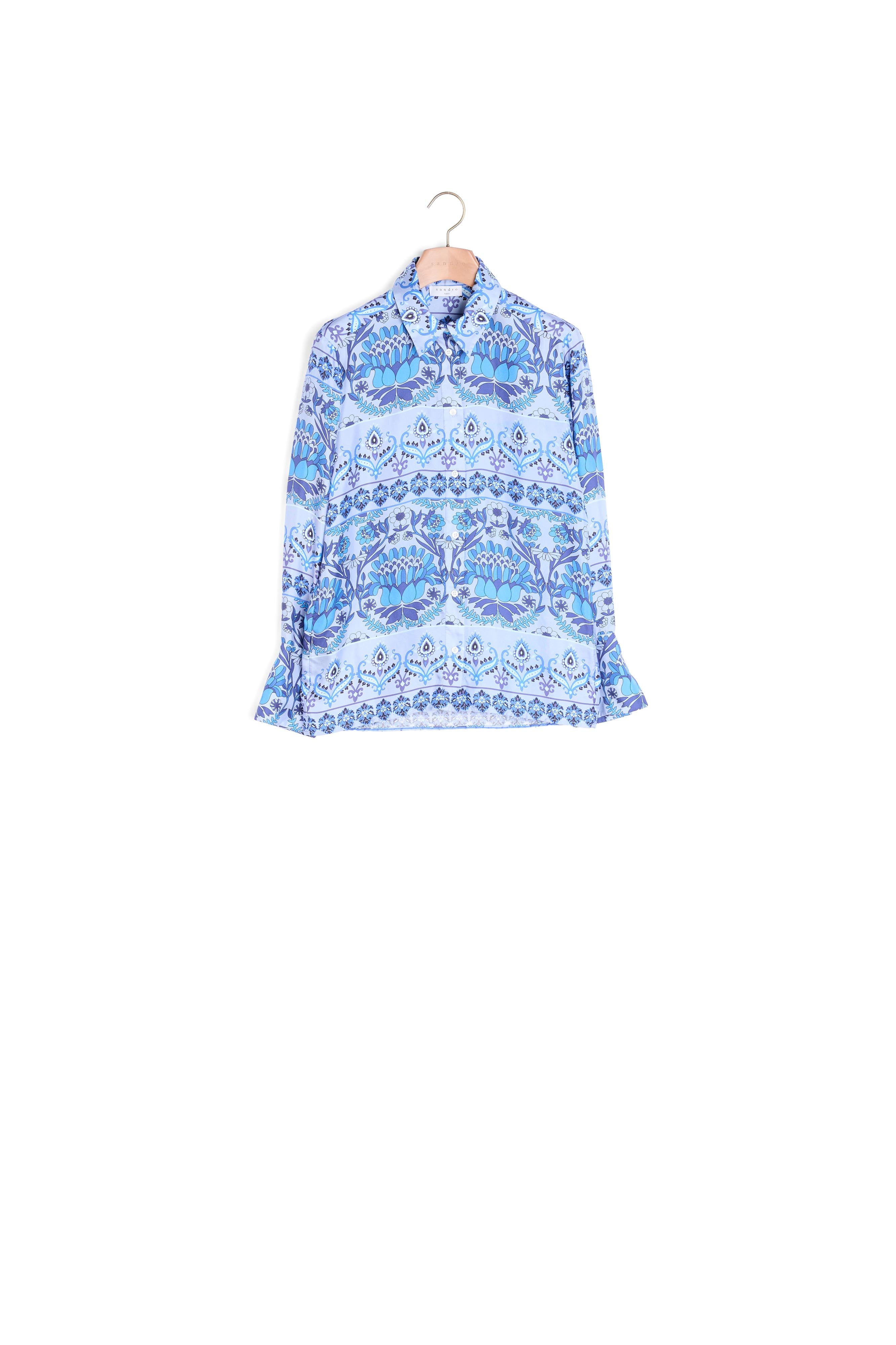 Chemise en soie imprimée Sandro seconde main
