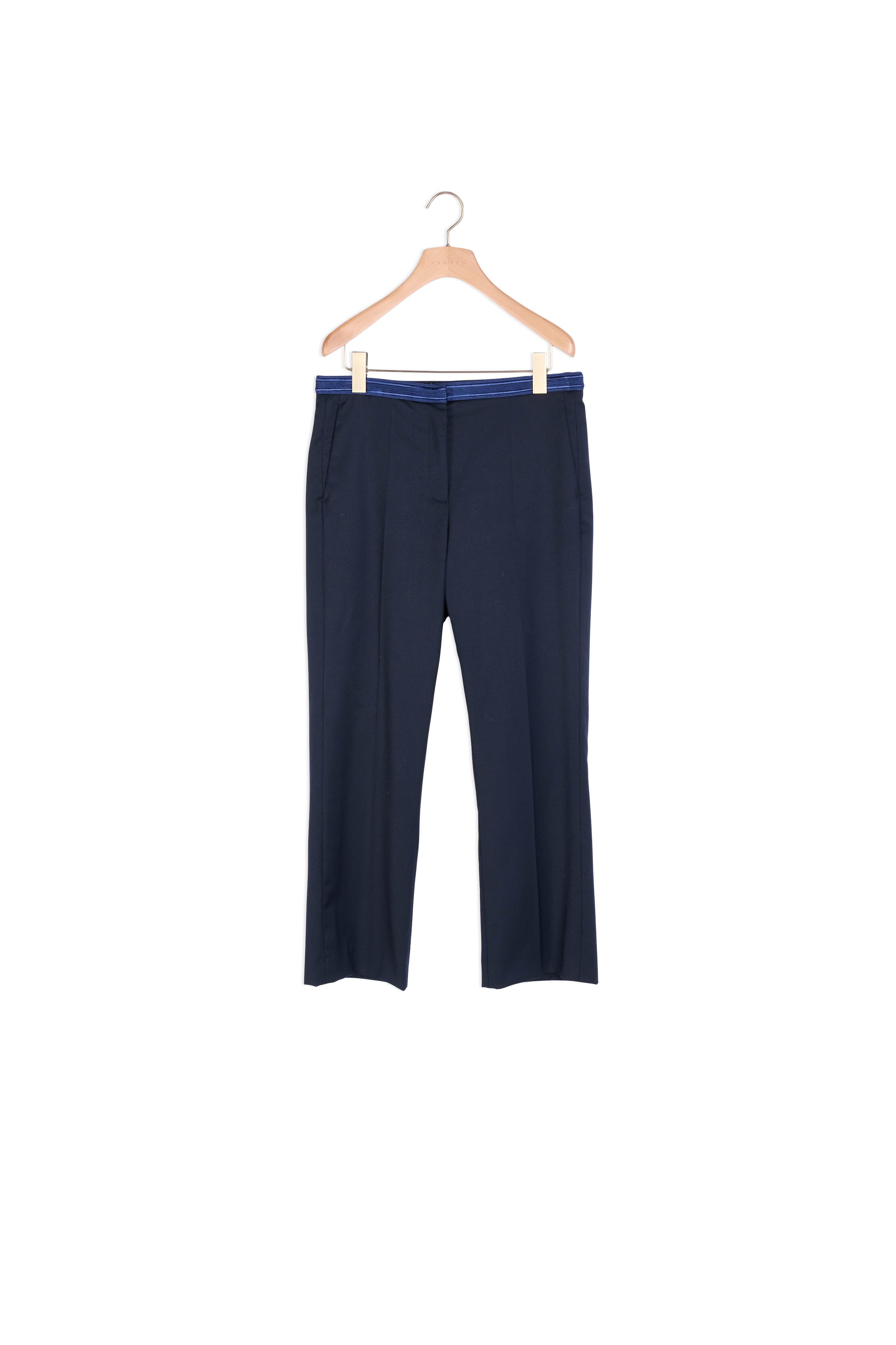 Pantalon droit avec galon à la taille Sandro seconde main