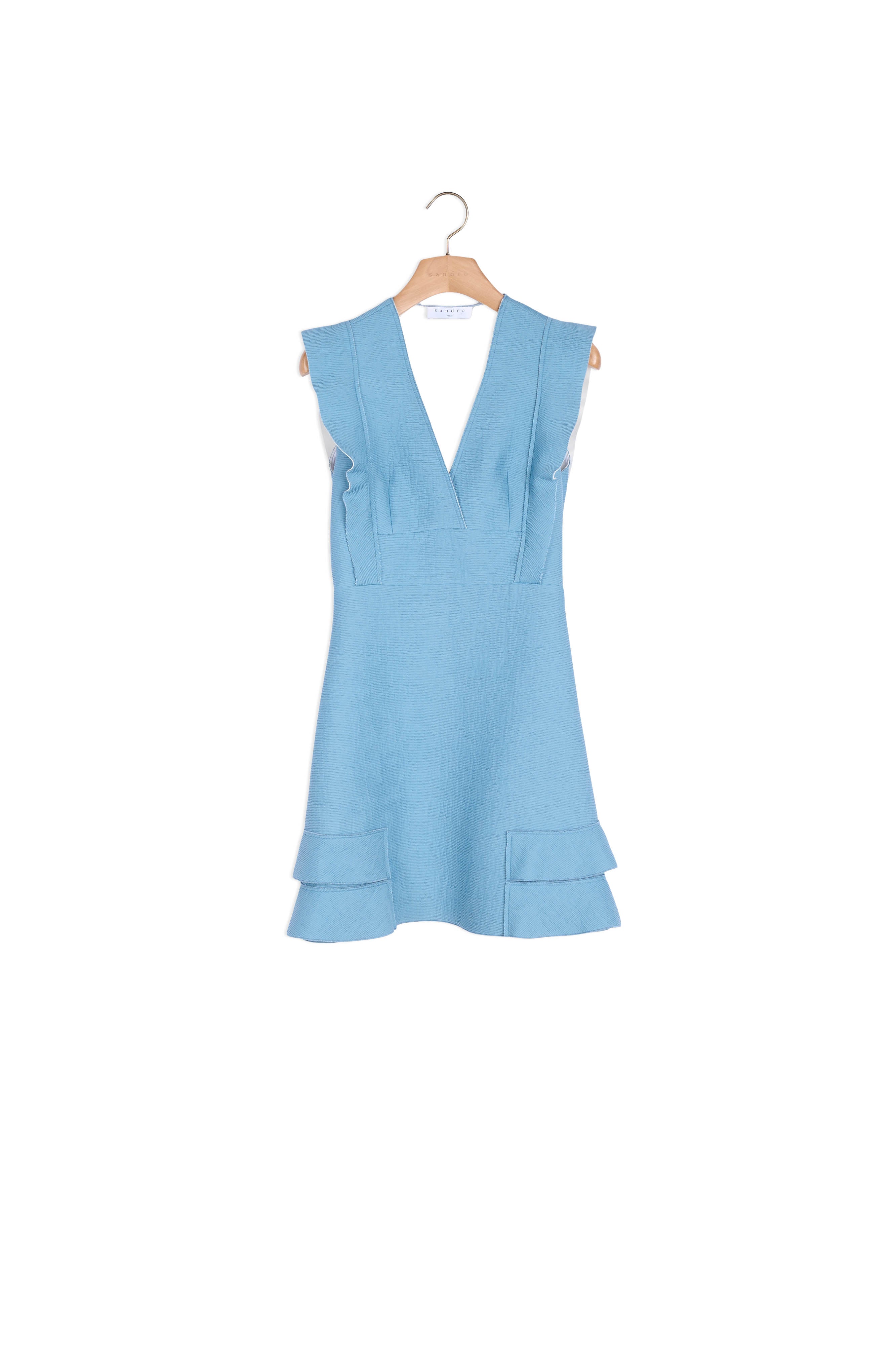 Robe matière gaufrée à volants Sandro seconde main