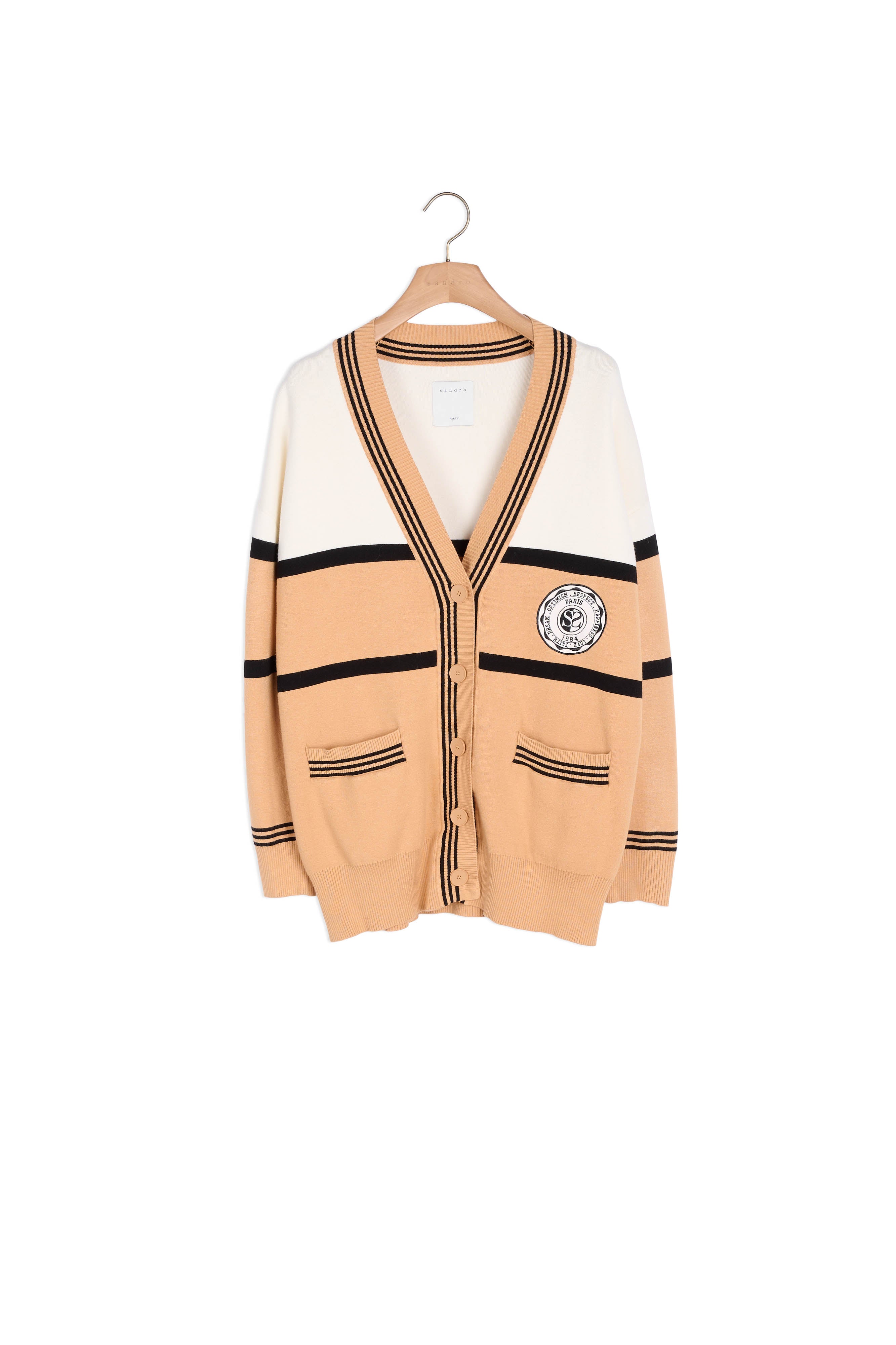 Cardigan oversize bicolore Sandro seconde main
