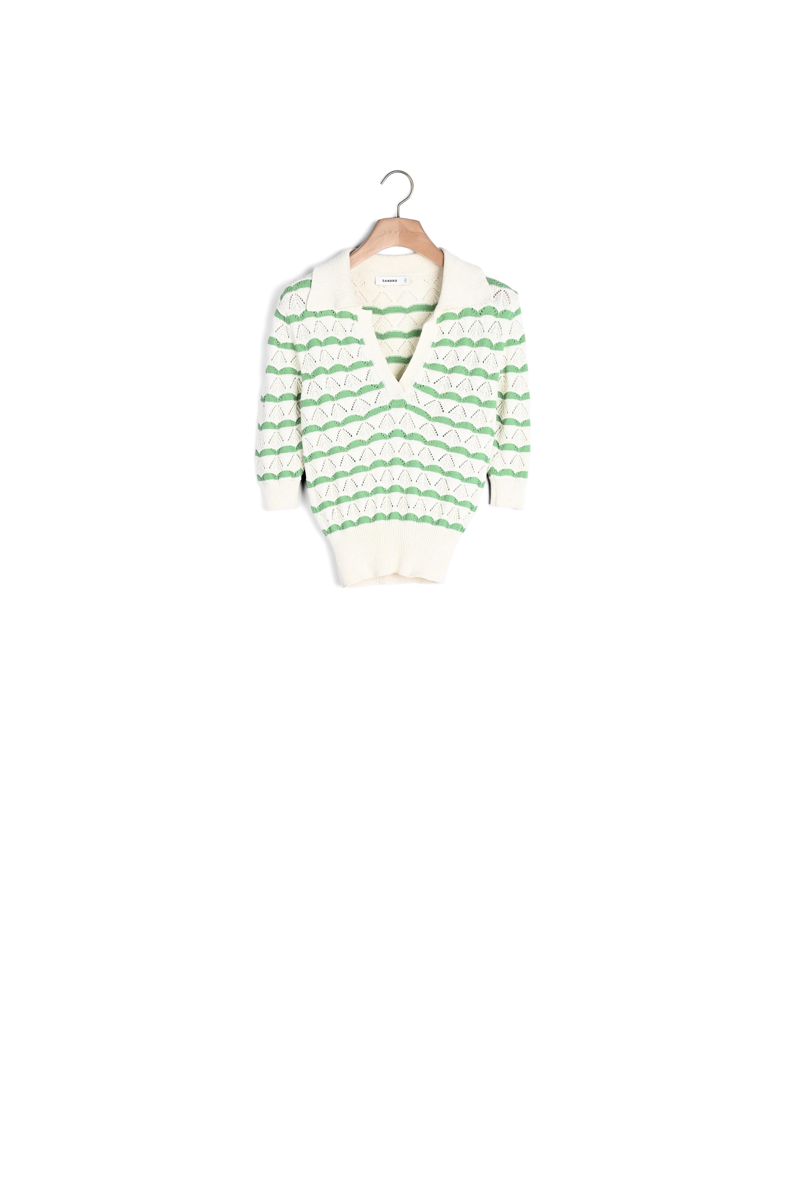 Pull polo rayé Sandro seconde main