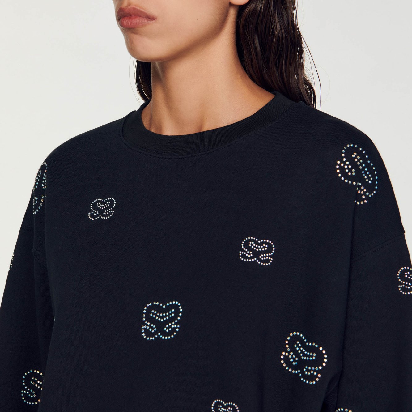 Sweatshirt court double S Sandro seconde main