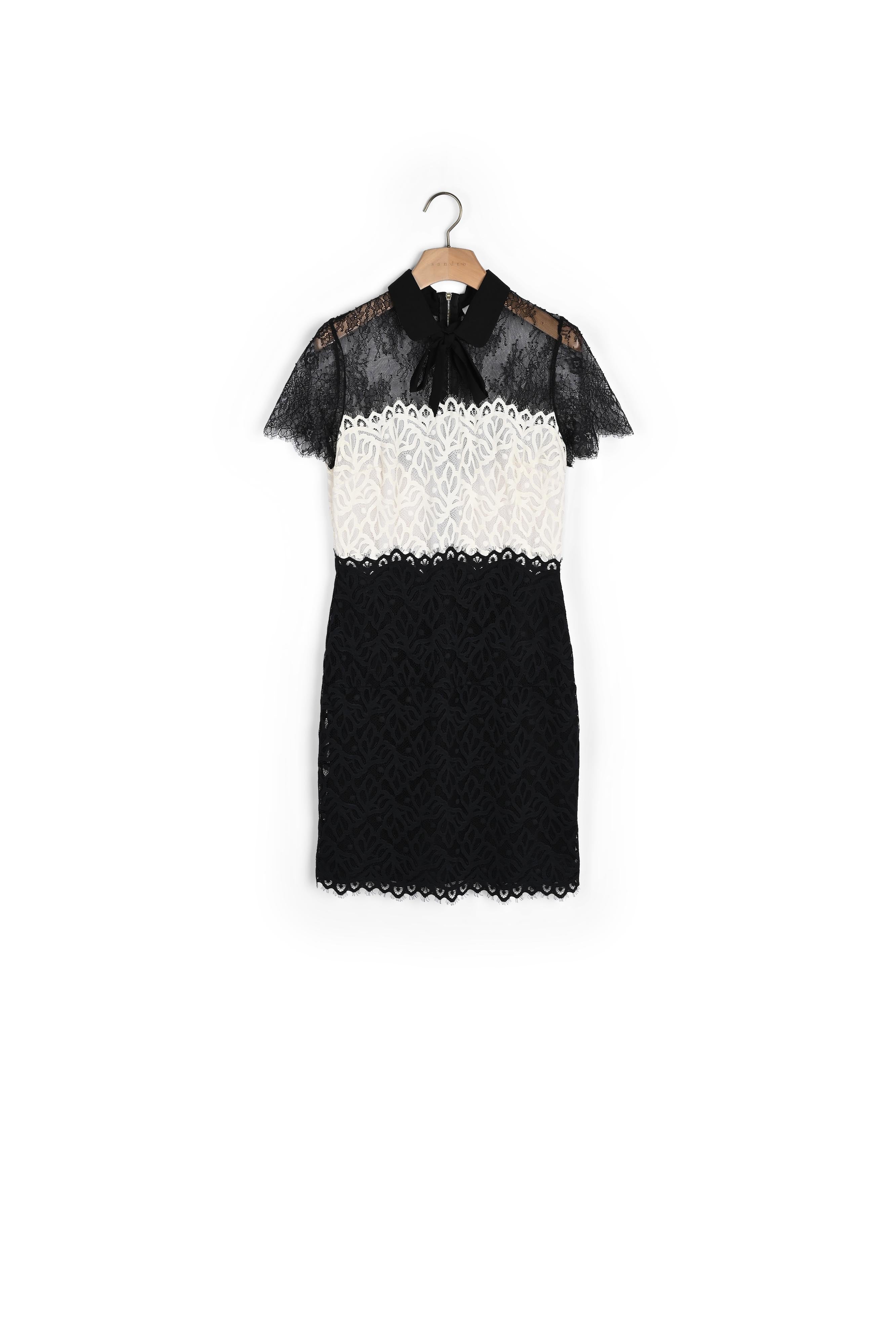 Robe dentelle bicolore Sandro seconde main