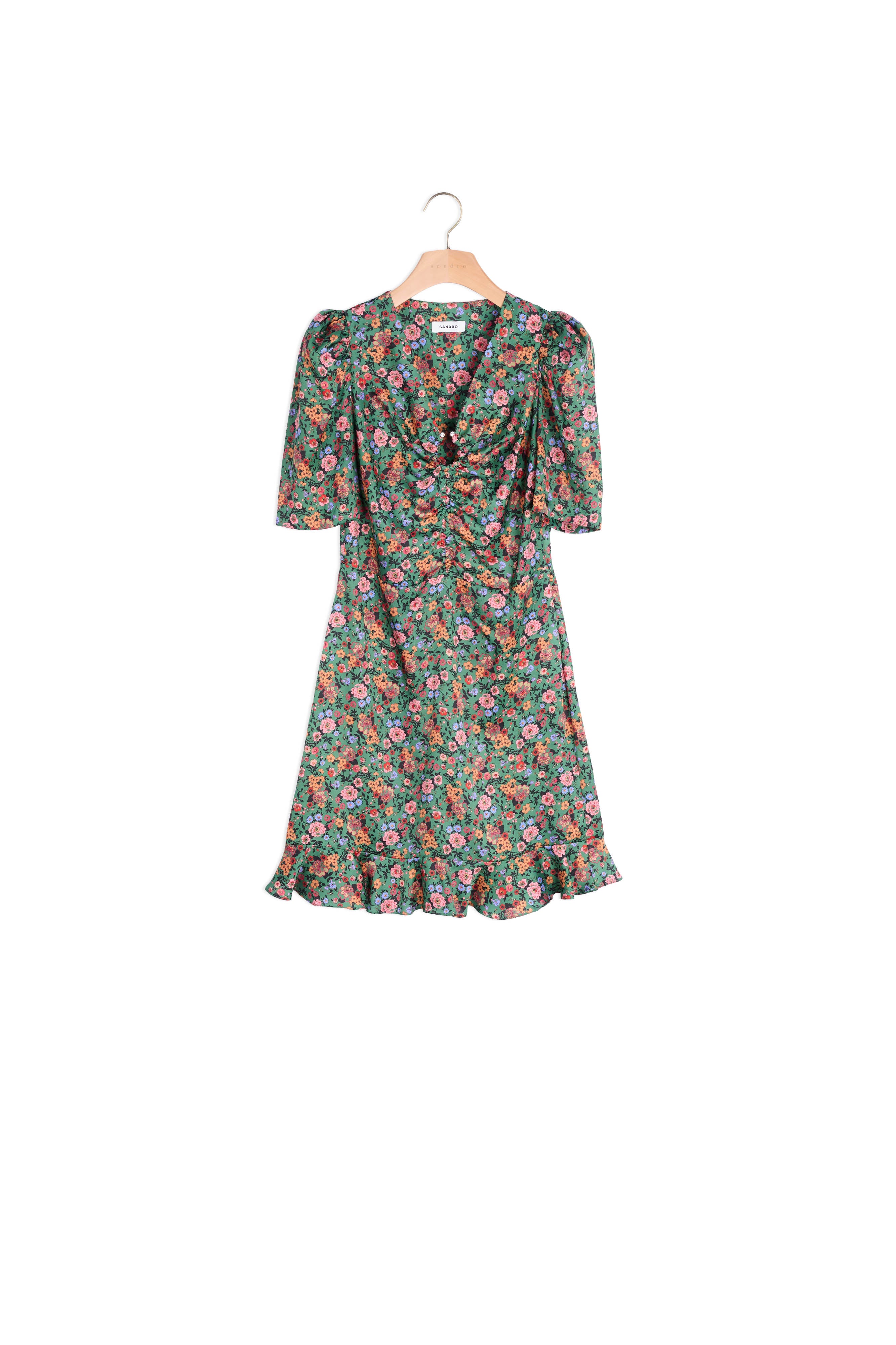 Robe courte à imprimé Fleurs d'automne Sandro seconde main