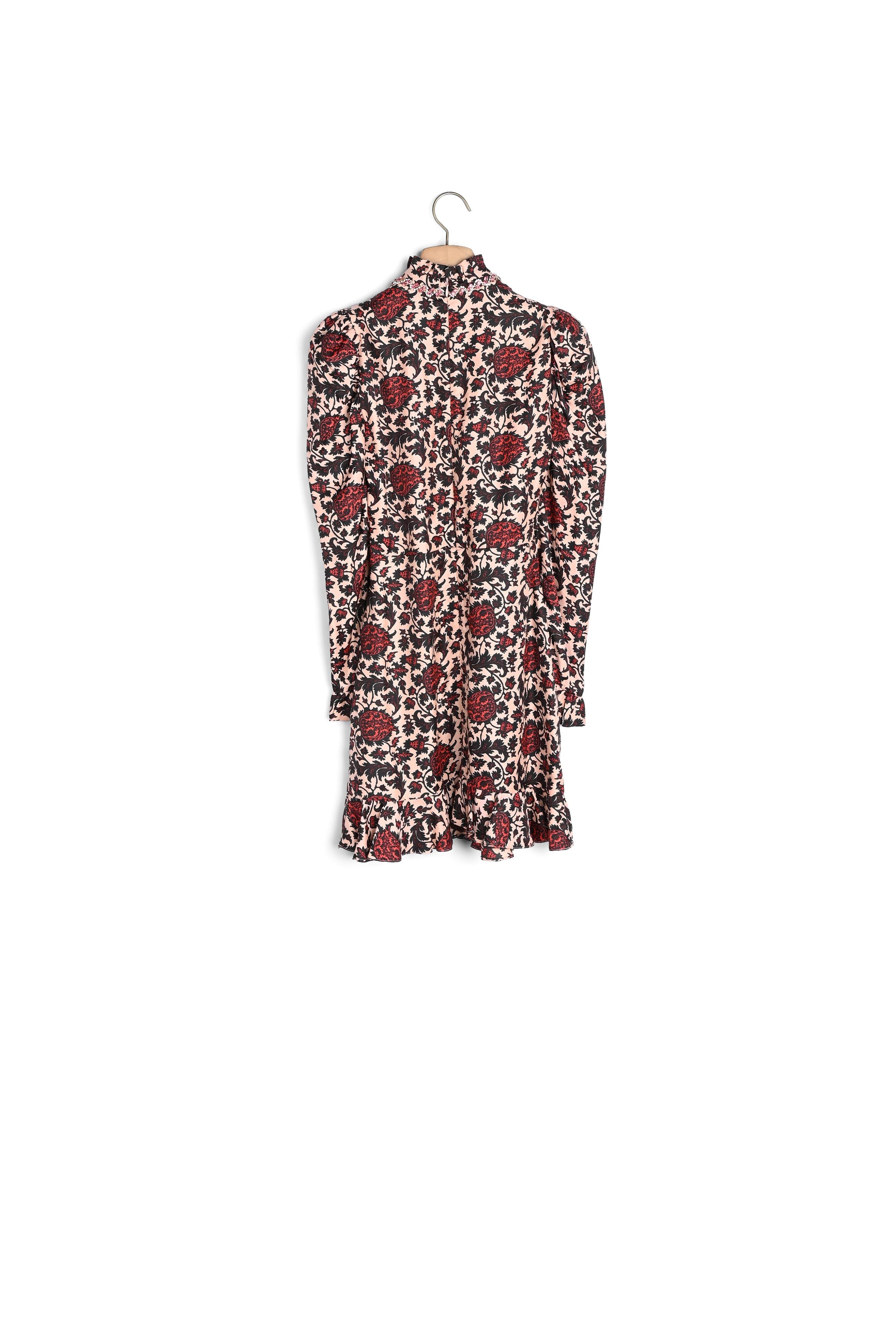 Robe courte imprimée en soie mélangée Sandro seconde main