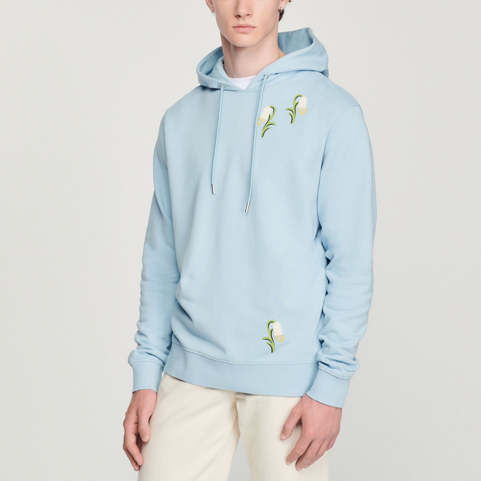 Hoodie à capuche et broderies muguets Sandro seconde main