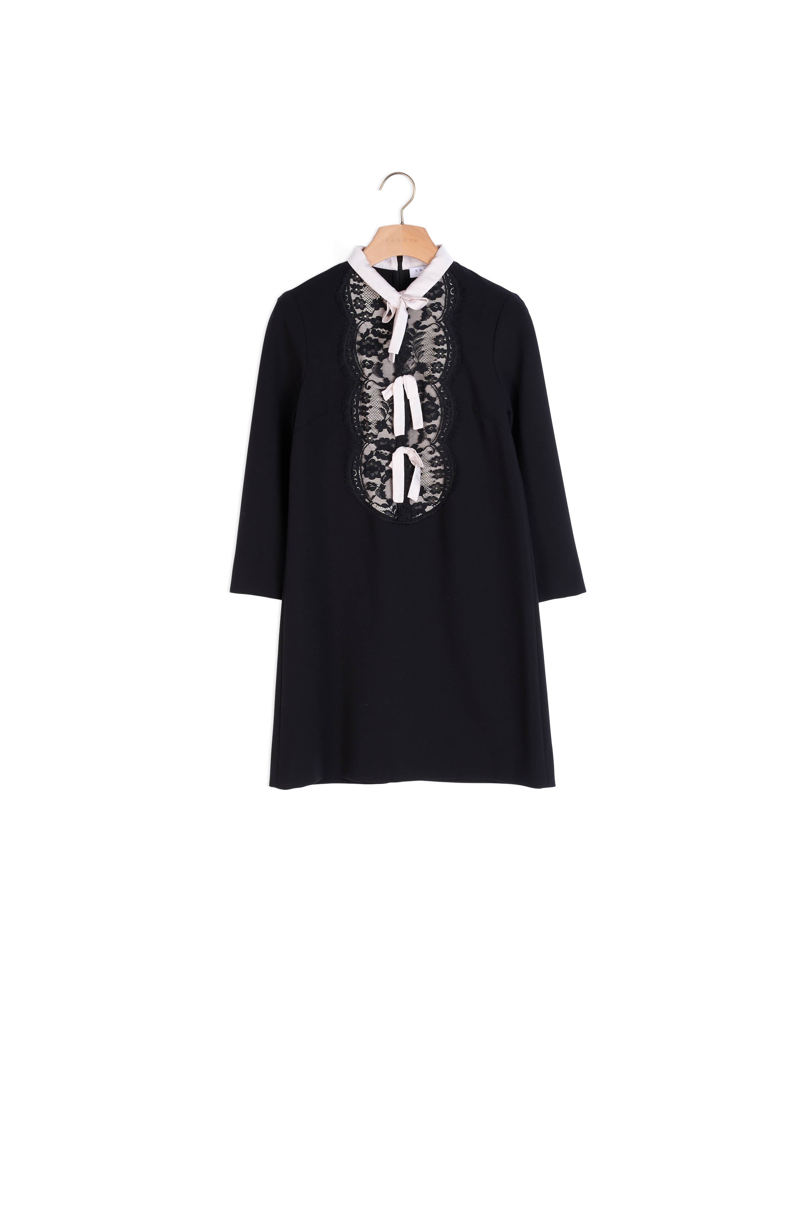 Robe avec panel de dentelle et nœuds Sandro seconde main