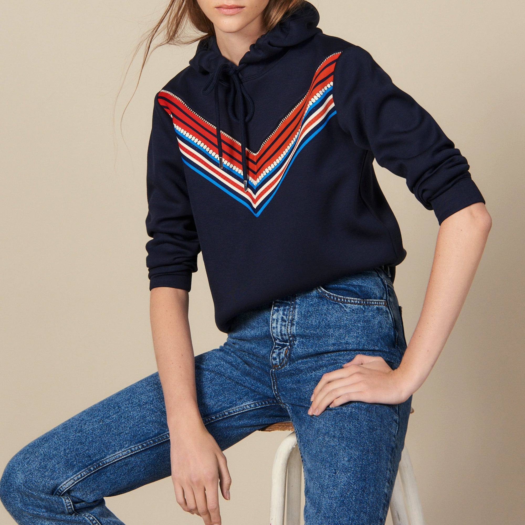 Sweatshirt avec galon rayé Sandro seconde main