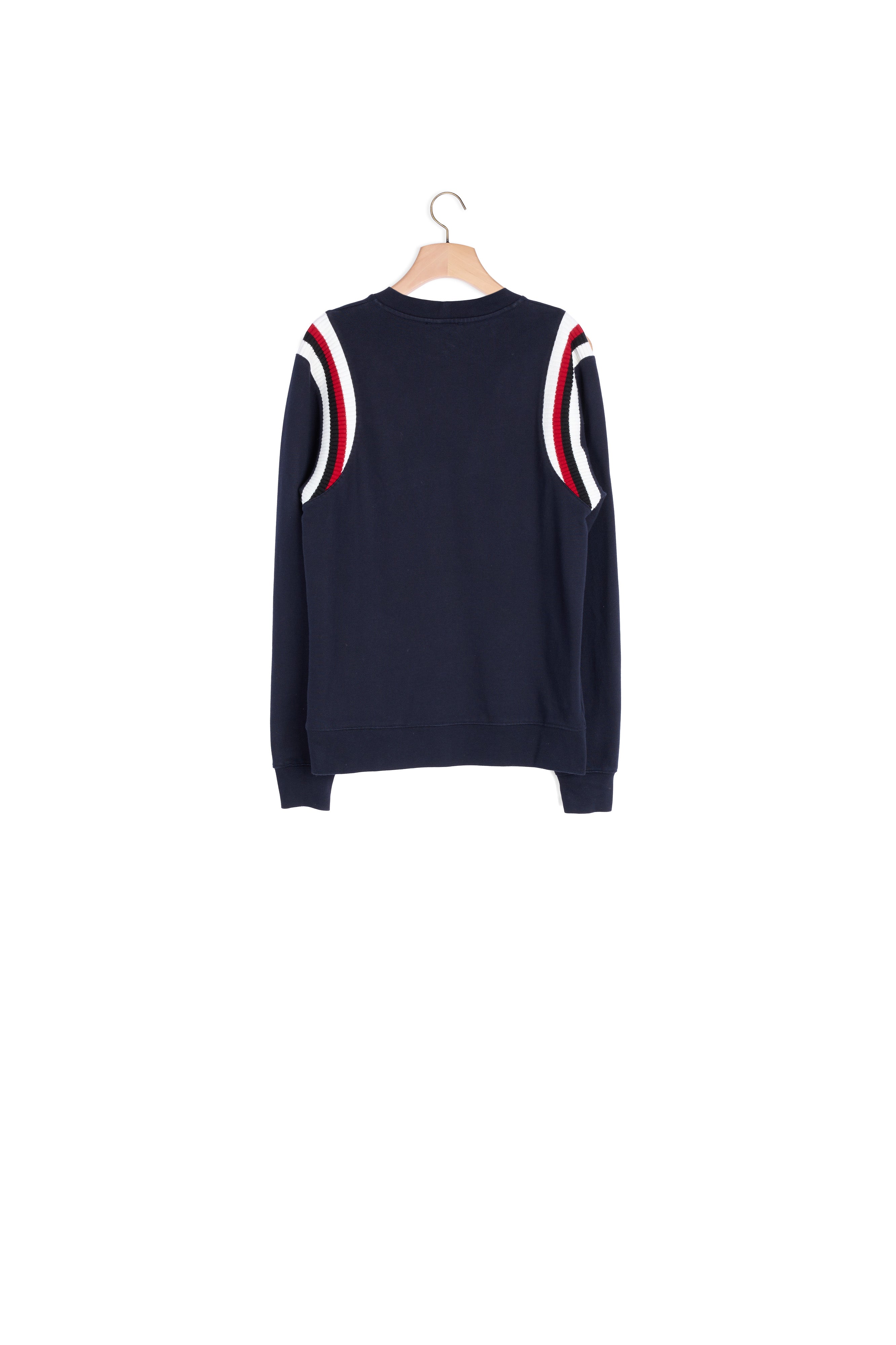 Sweat shirt à bords côtes tricolores Sandro seconde main