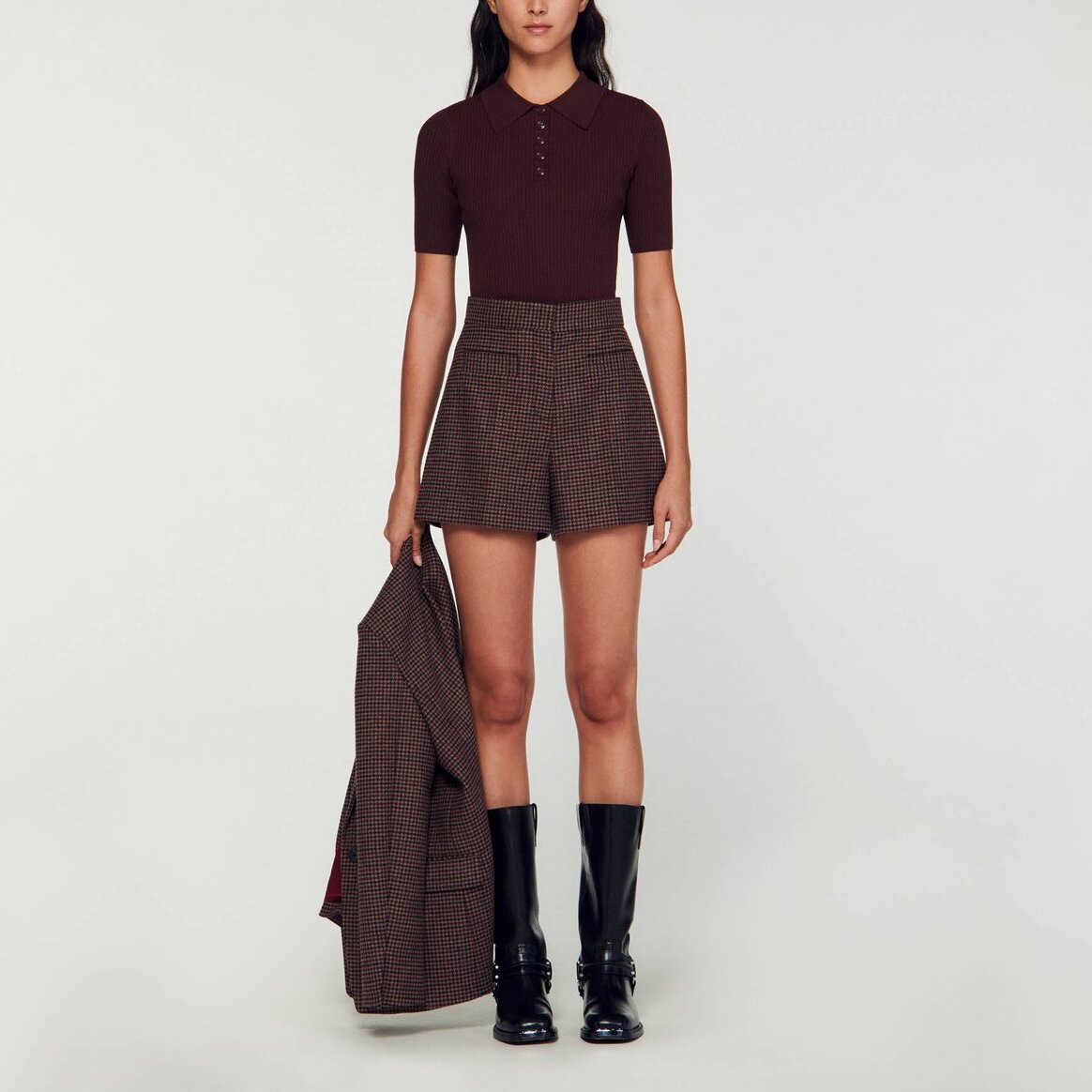 Pull polo manches courtes Sandro seconde main