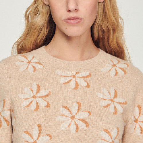 Pull en Maille à jacquard fleuri Sandro seconde main