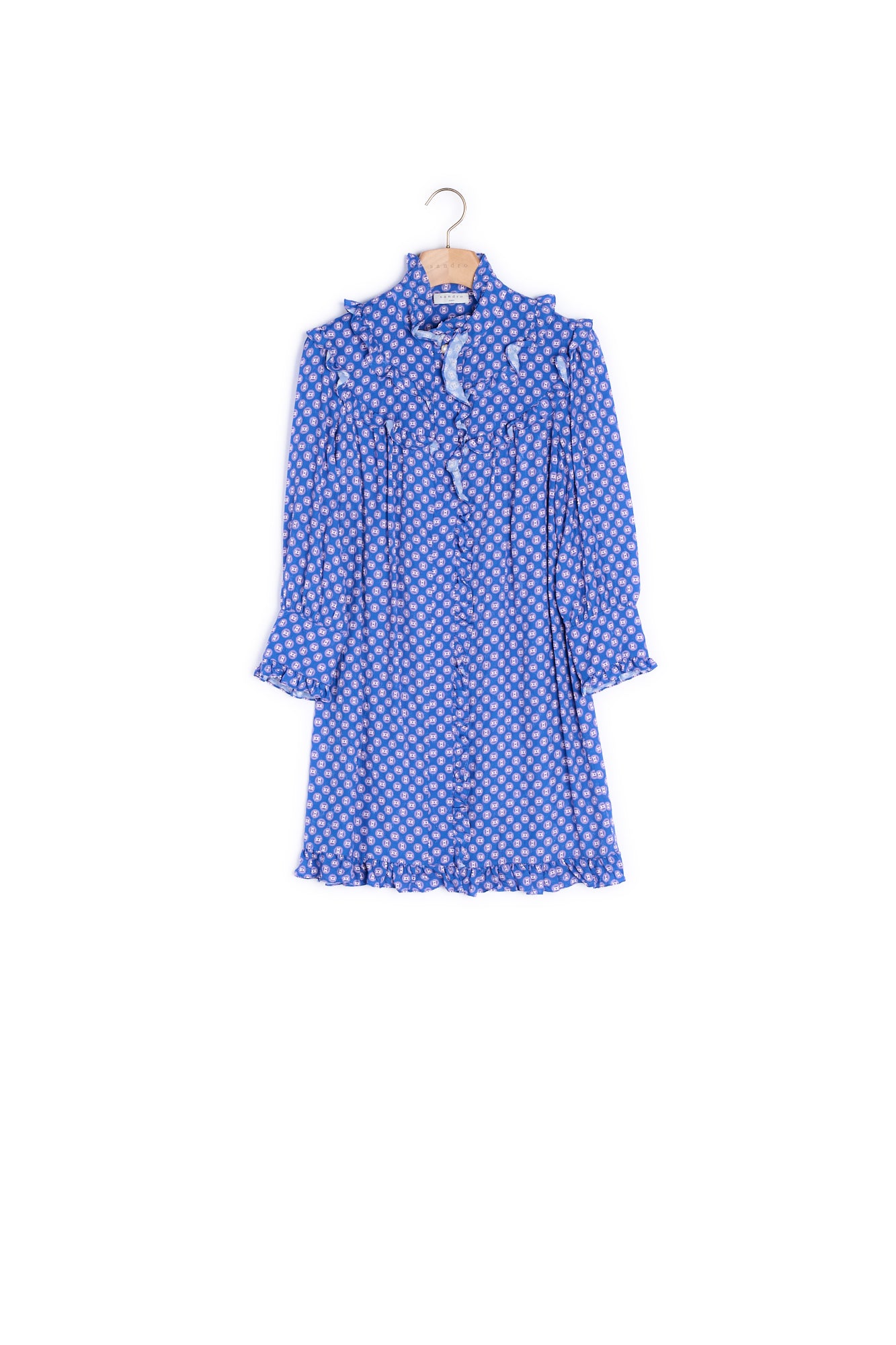 Robe courte imprimée à manches longues Sandro seconde main