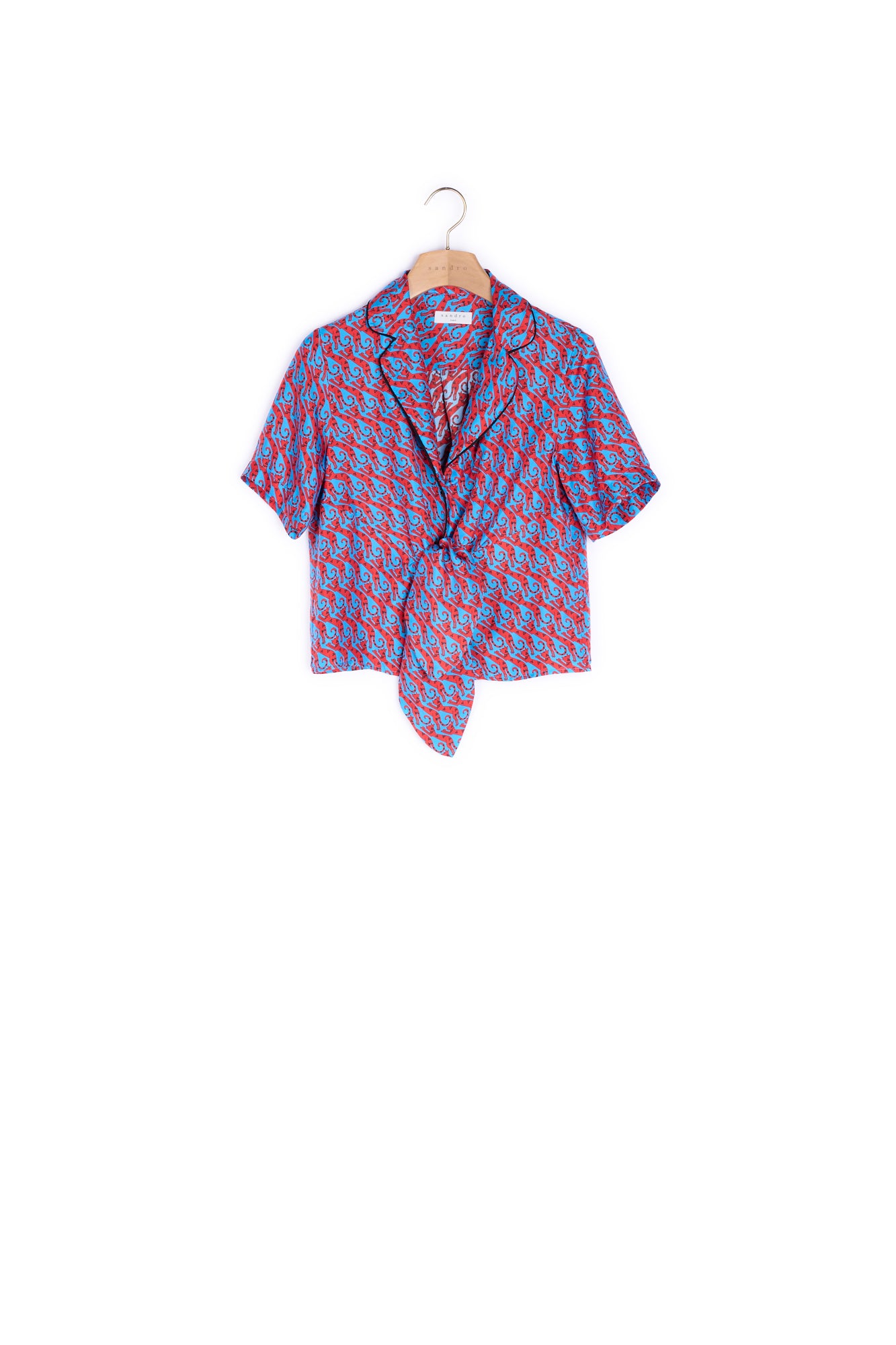 Chemise pyjama en soie imprimée Sandro seconde main