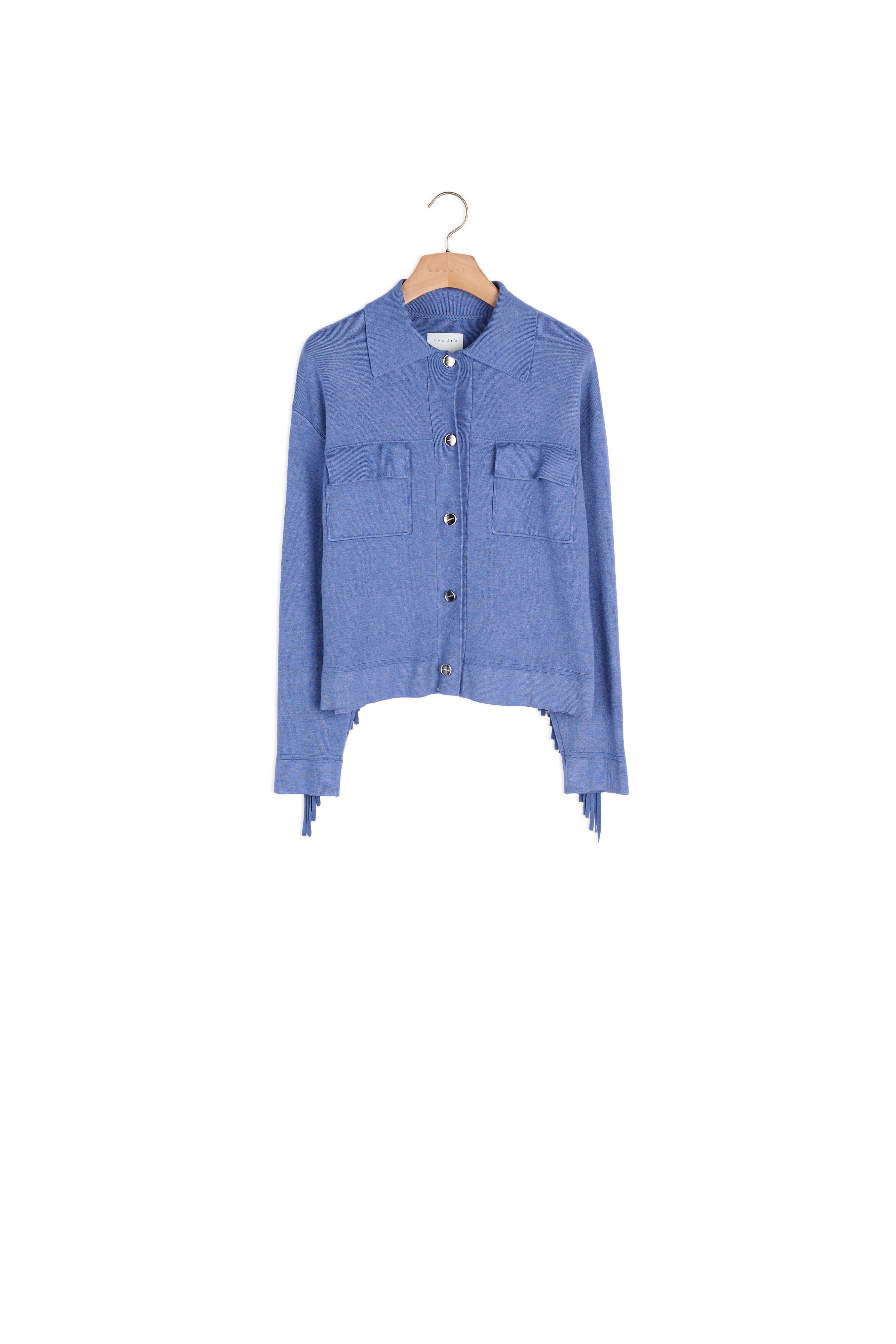 Cardi-coat court à franges Sandro seconde main