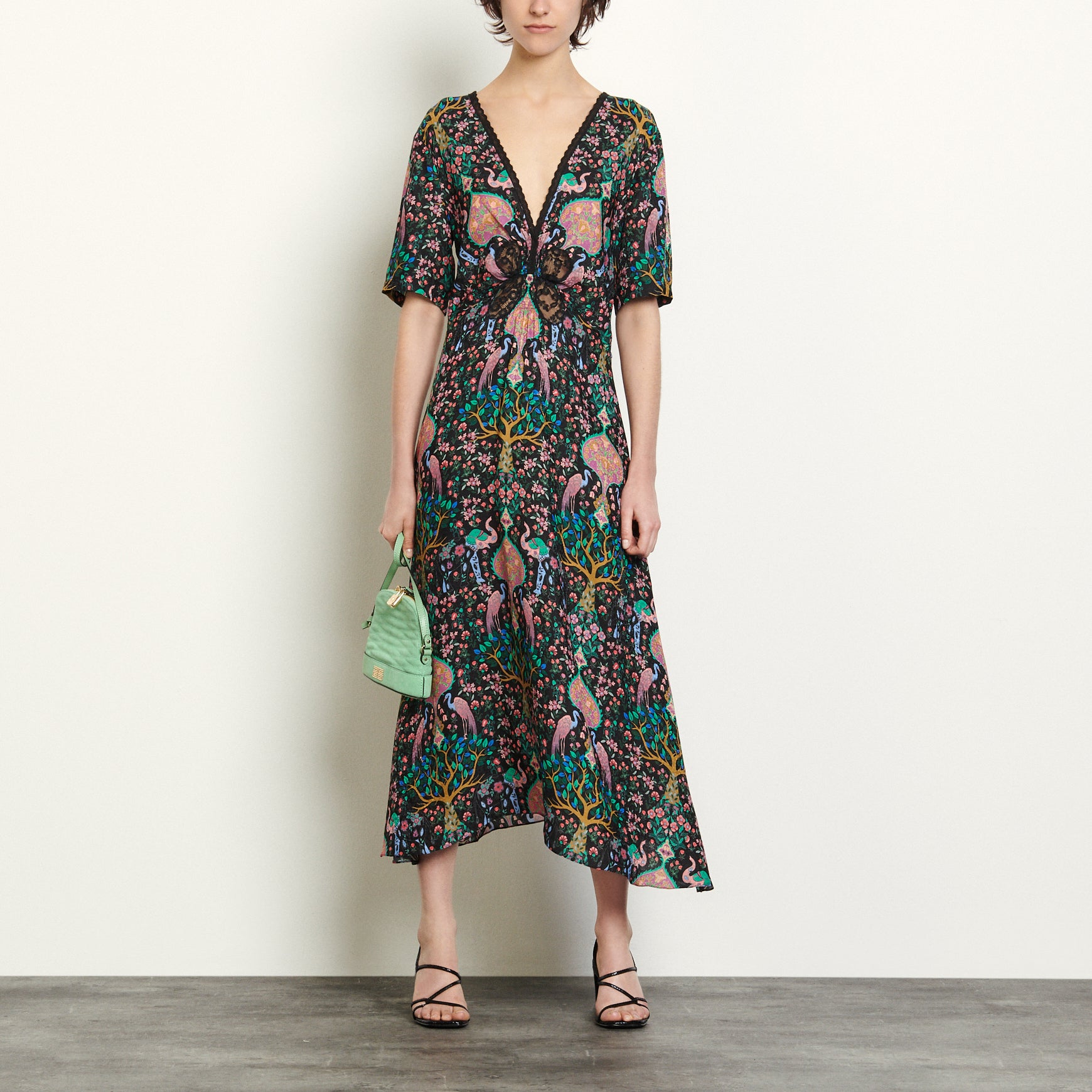 Robe longue en jacquard imprimé Sandro seconde main