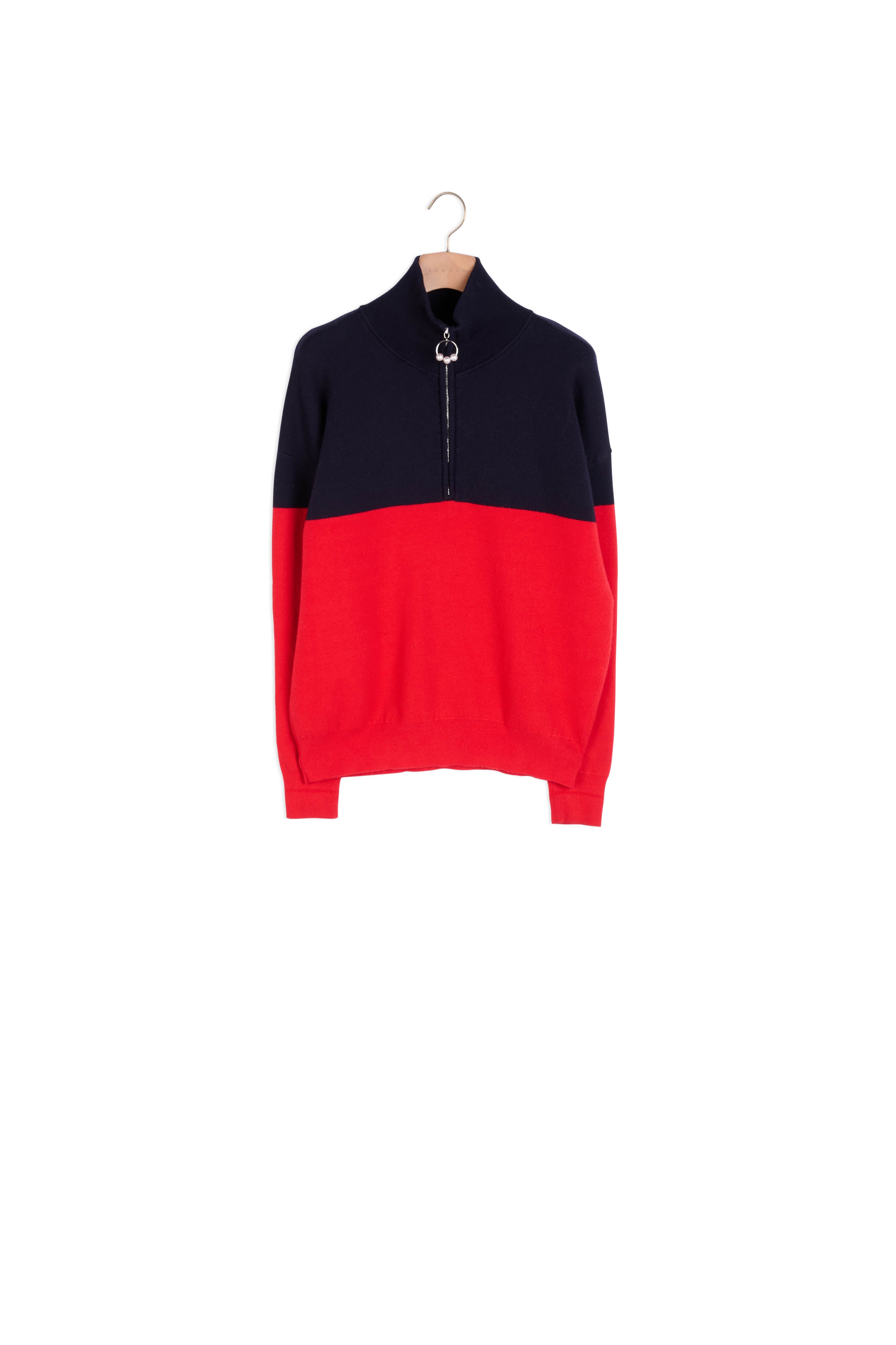 Pull bicolore avec fermeture perlées Sandro seconde main