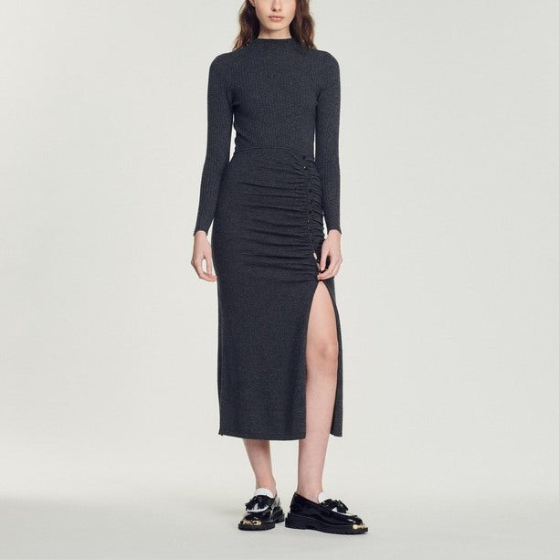 Robe longue en Maille froncée Sandro seconde main