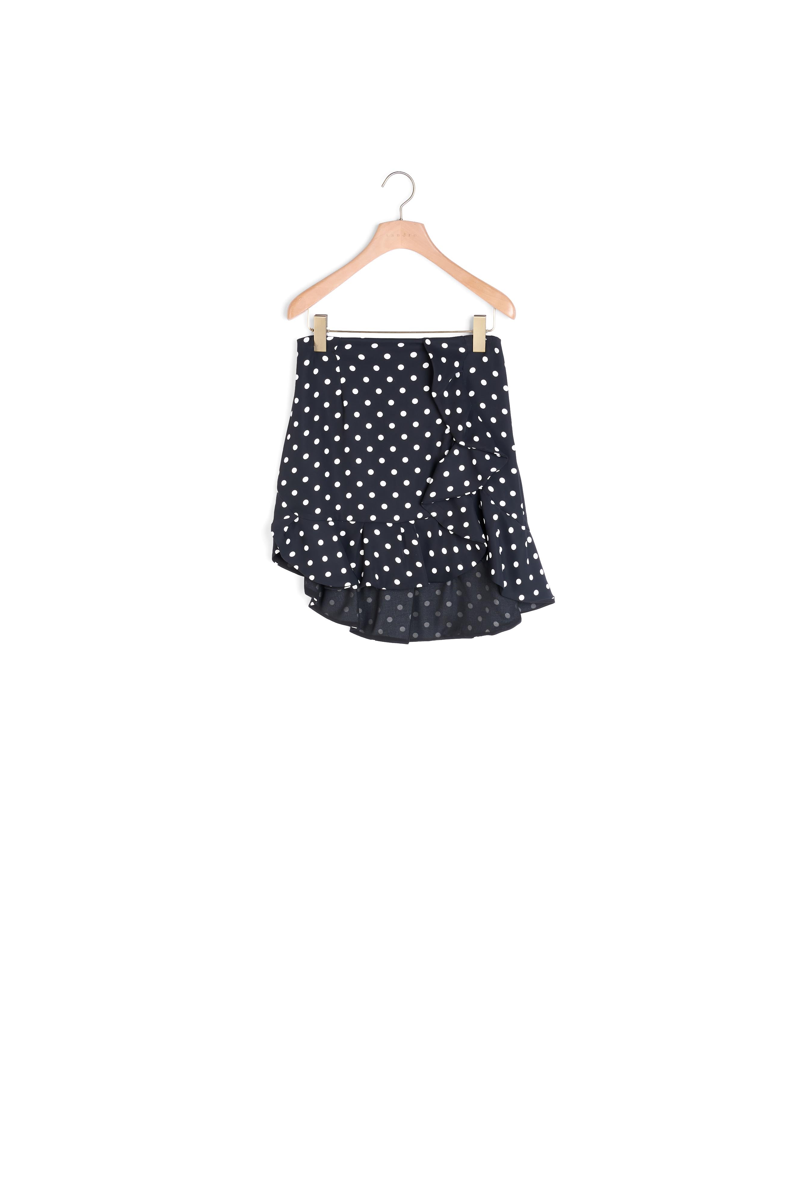 Jupe courte asymétrique à pois Sandro seconde main