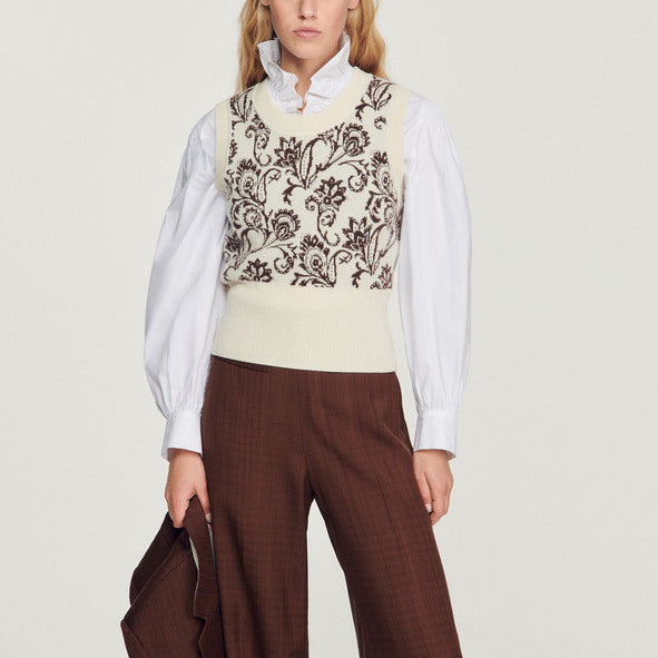 Pull sans manches à motif cachemire Sandro seconde main