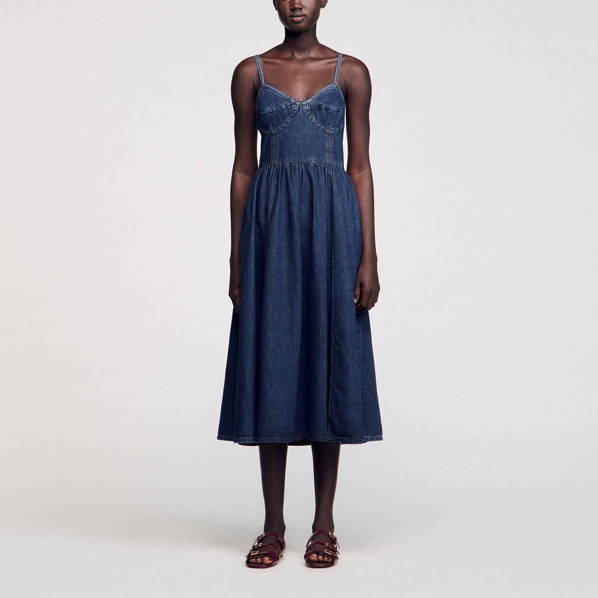 Robe midi en jean Sandro seconde main