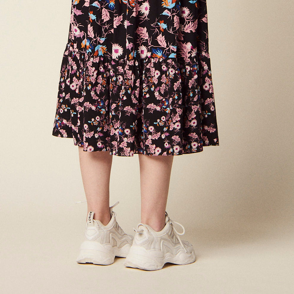 Robe longue imprimée à volants Sandro seconde main