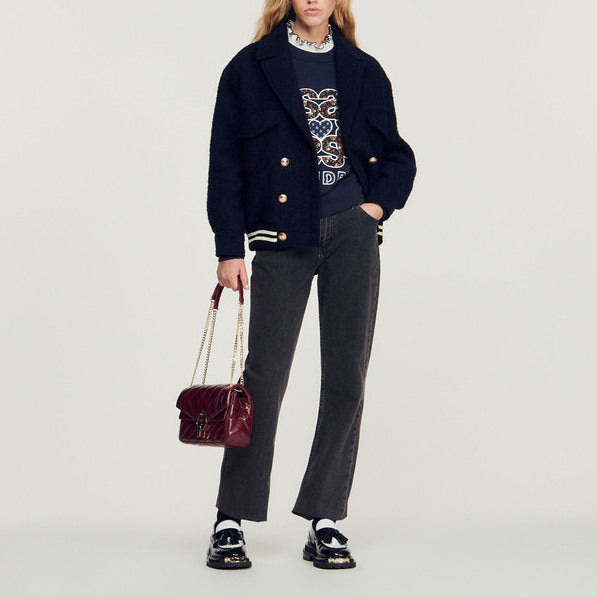 Veste Blouson en tweed Sandro seconde main