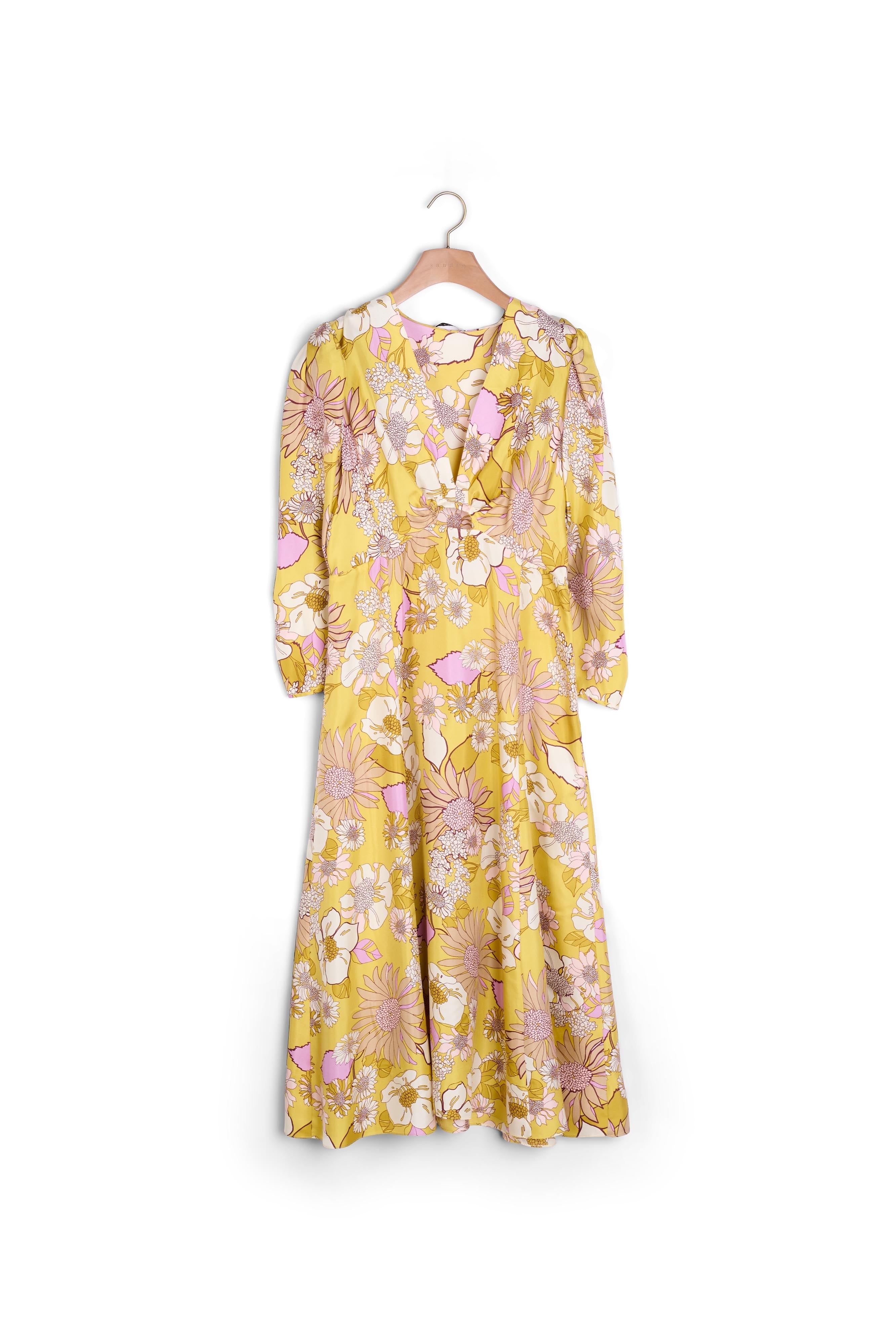 Robe longue imprimée en soie Sandro seconde main