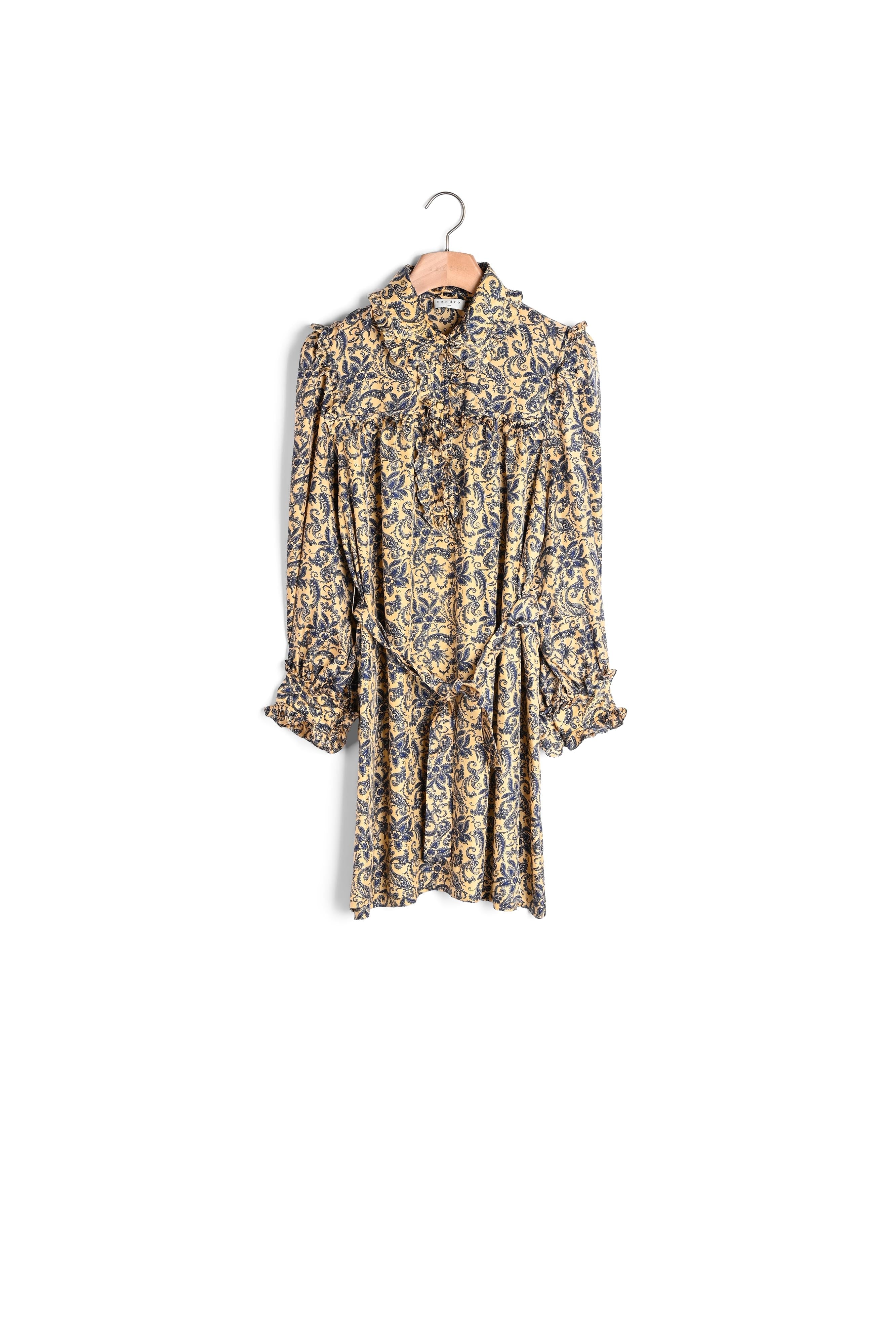 Robe courte imprimée en soie Sandro seconde main