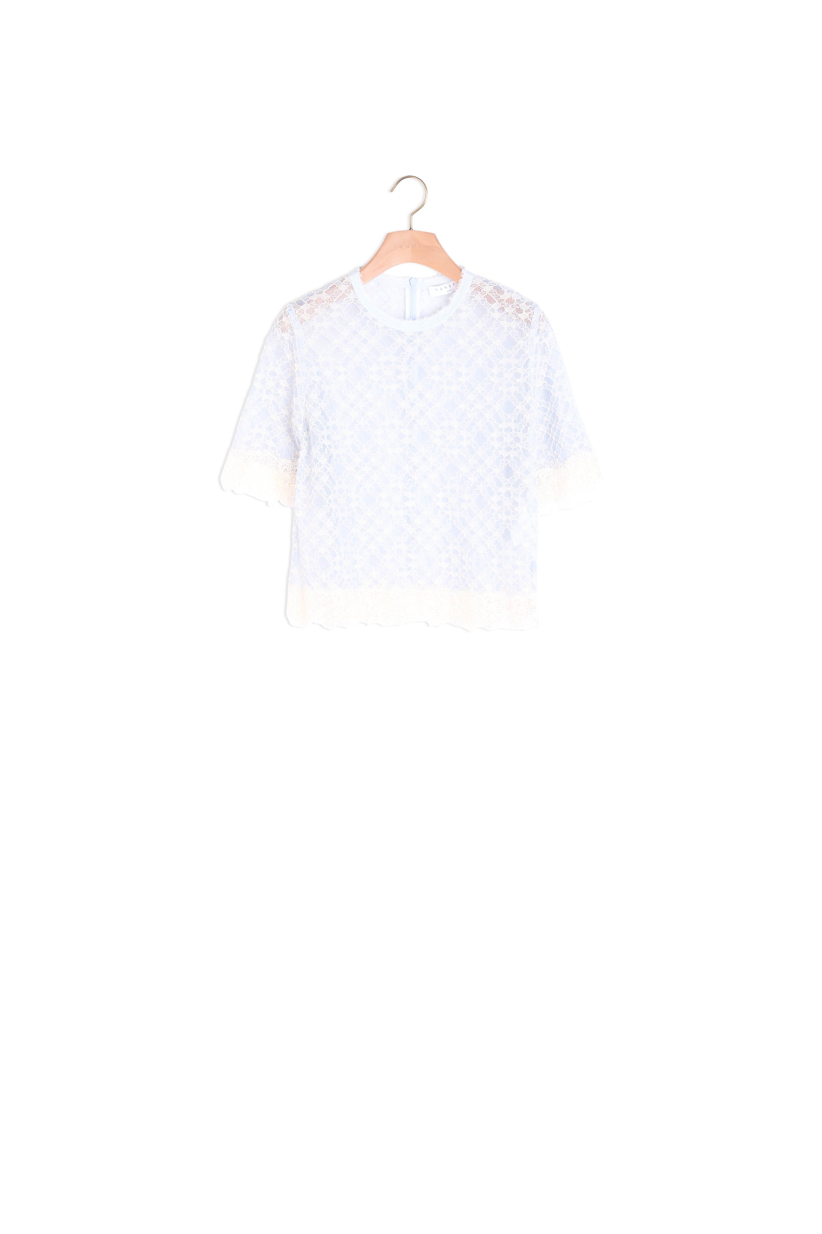 Top en dentelle subtilement transparente Sandro seconde main
