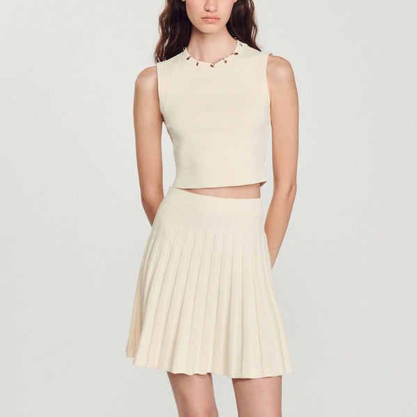 Jupe courte en Maille plissée Sandro seconde main