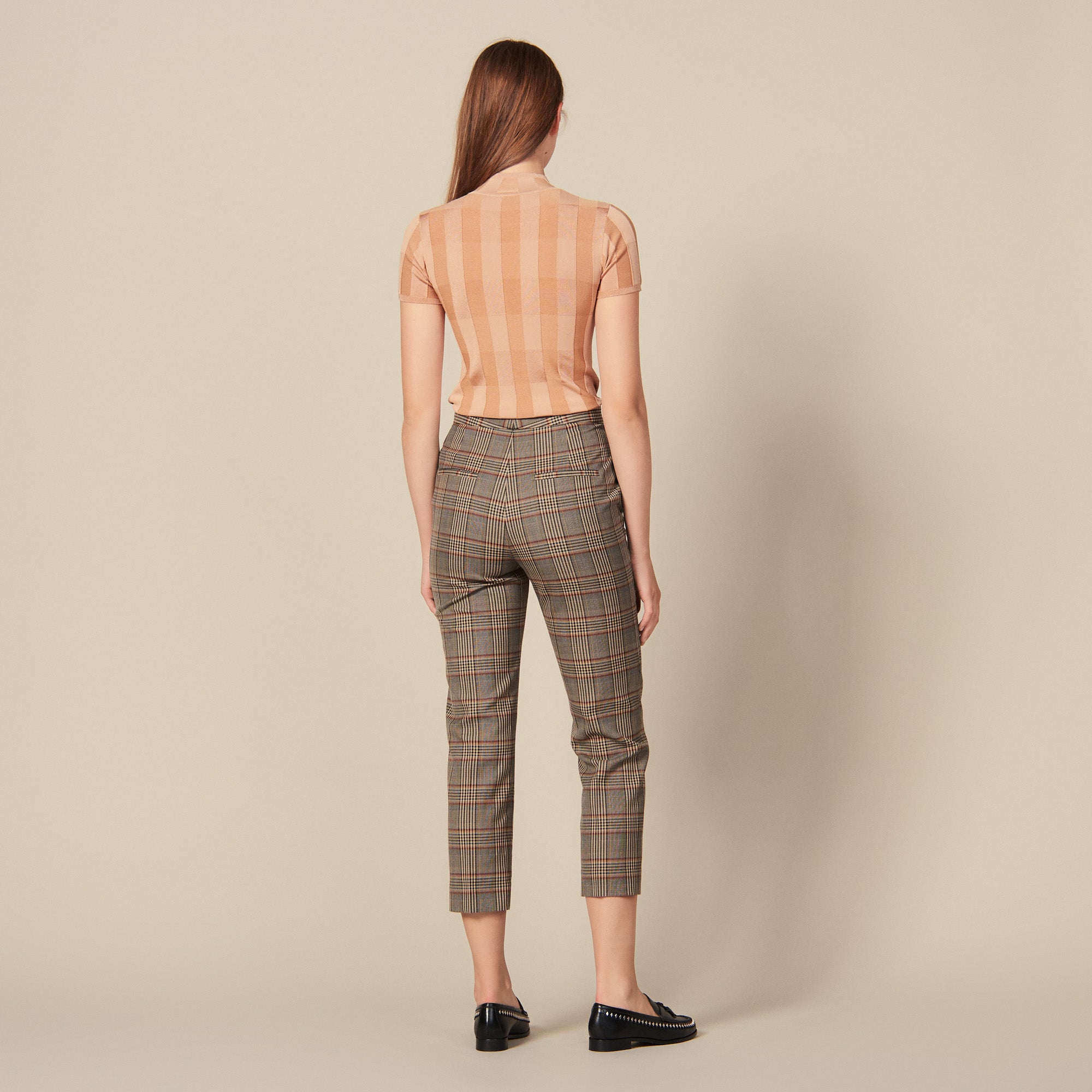 Pantalon droit à carreaux Sandro seconde main