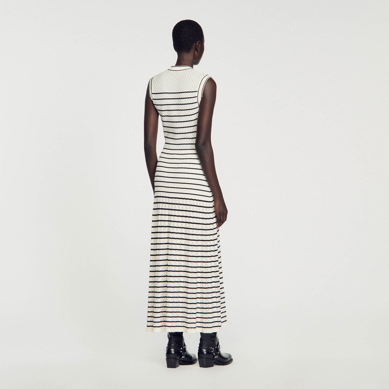 Robe midi en Maille à rayures Sandro seconde main