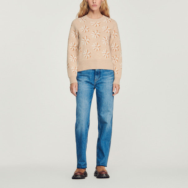 Pull en Maille à jacquard fleuri Sandro seconde main