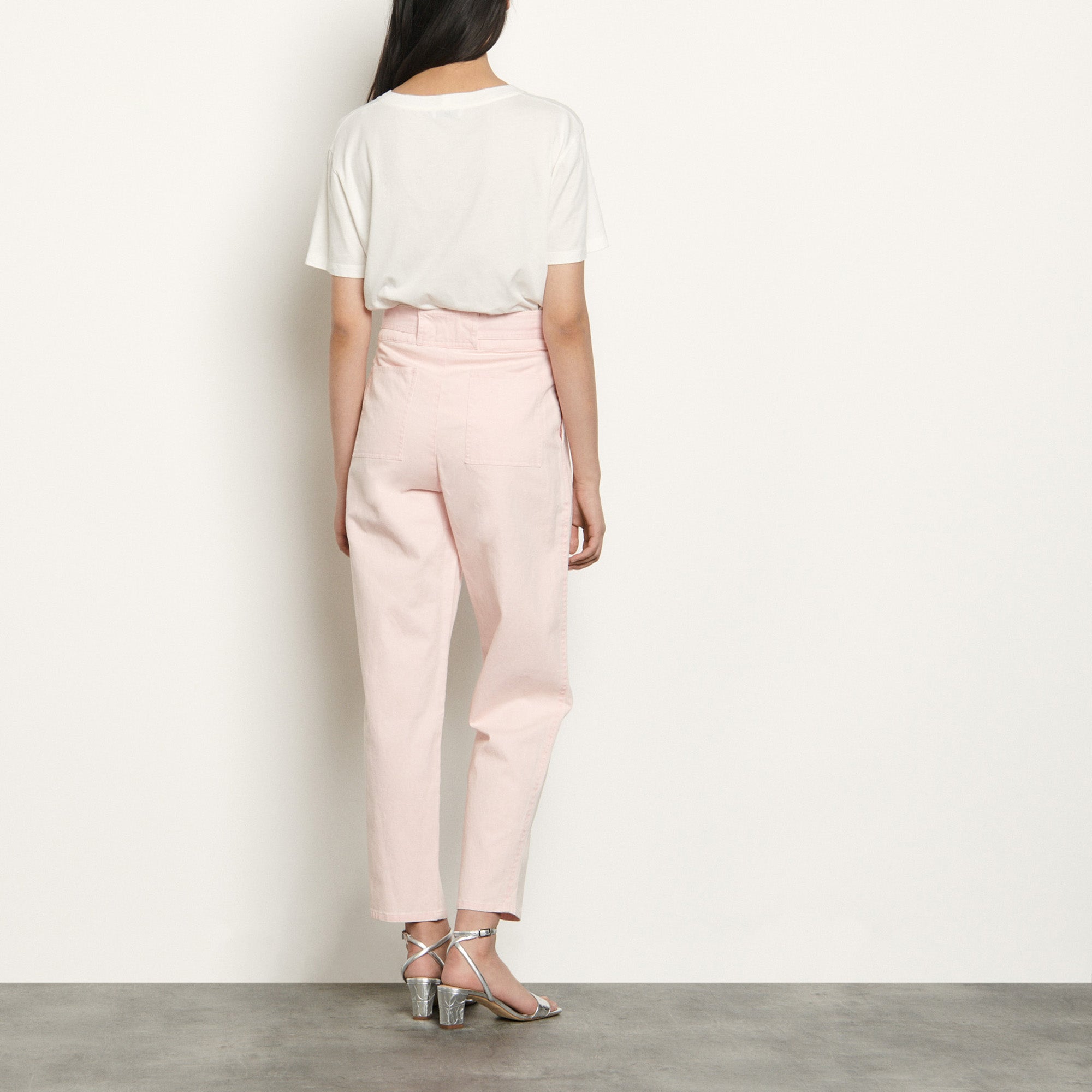 Pantalon en coton-lin mélangé Sandro seconde main