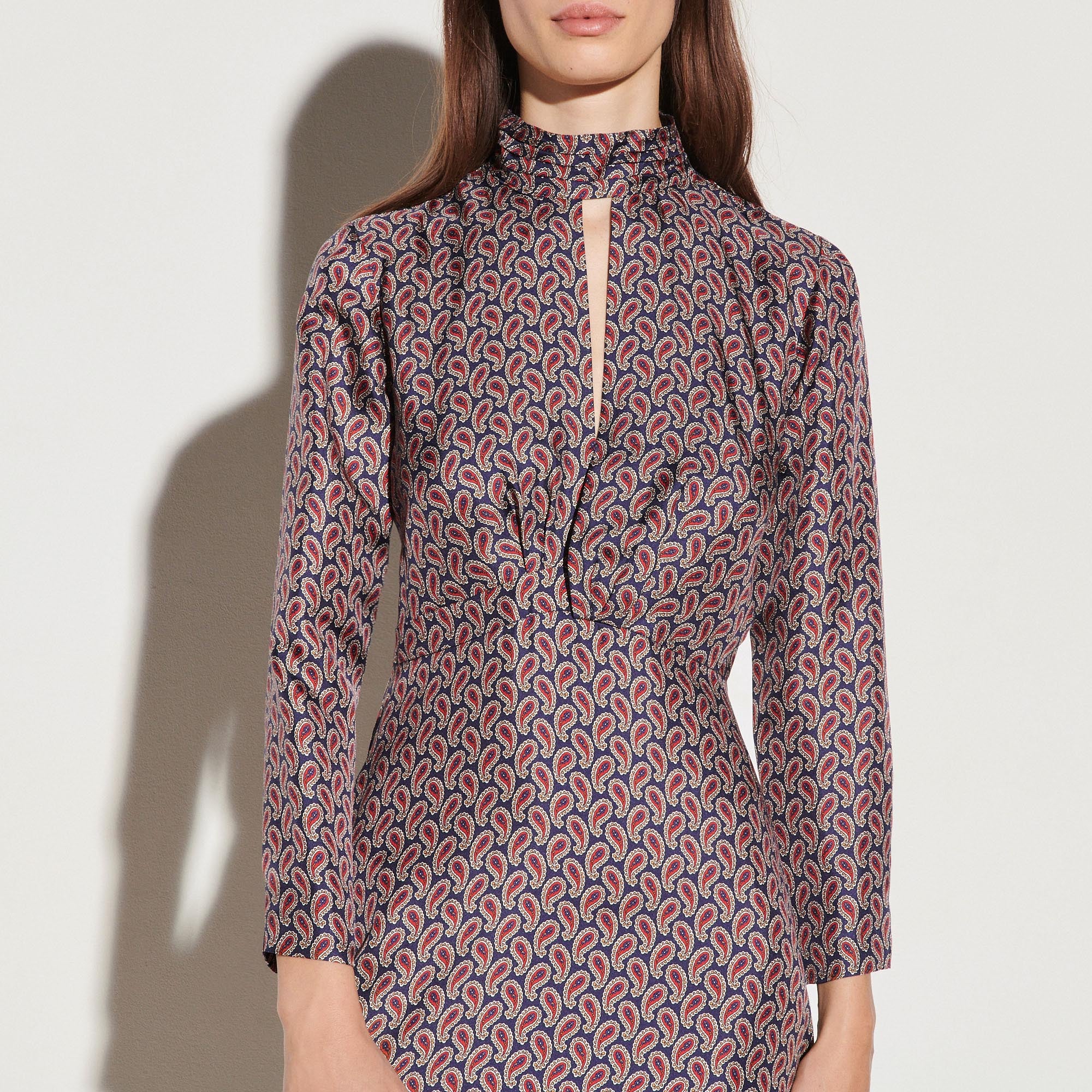 Robe en soie imprimée drapée Sandro seconde main