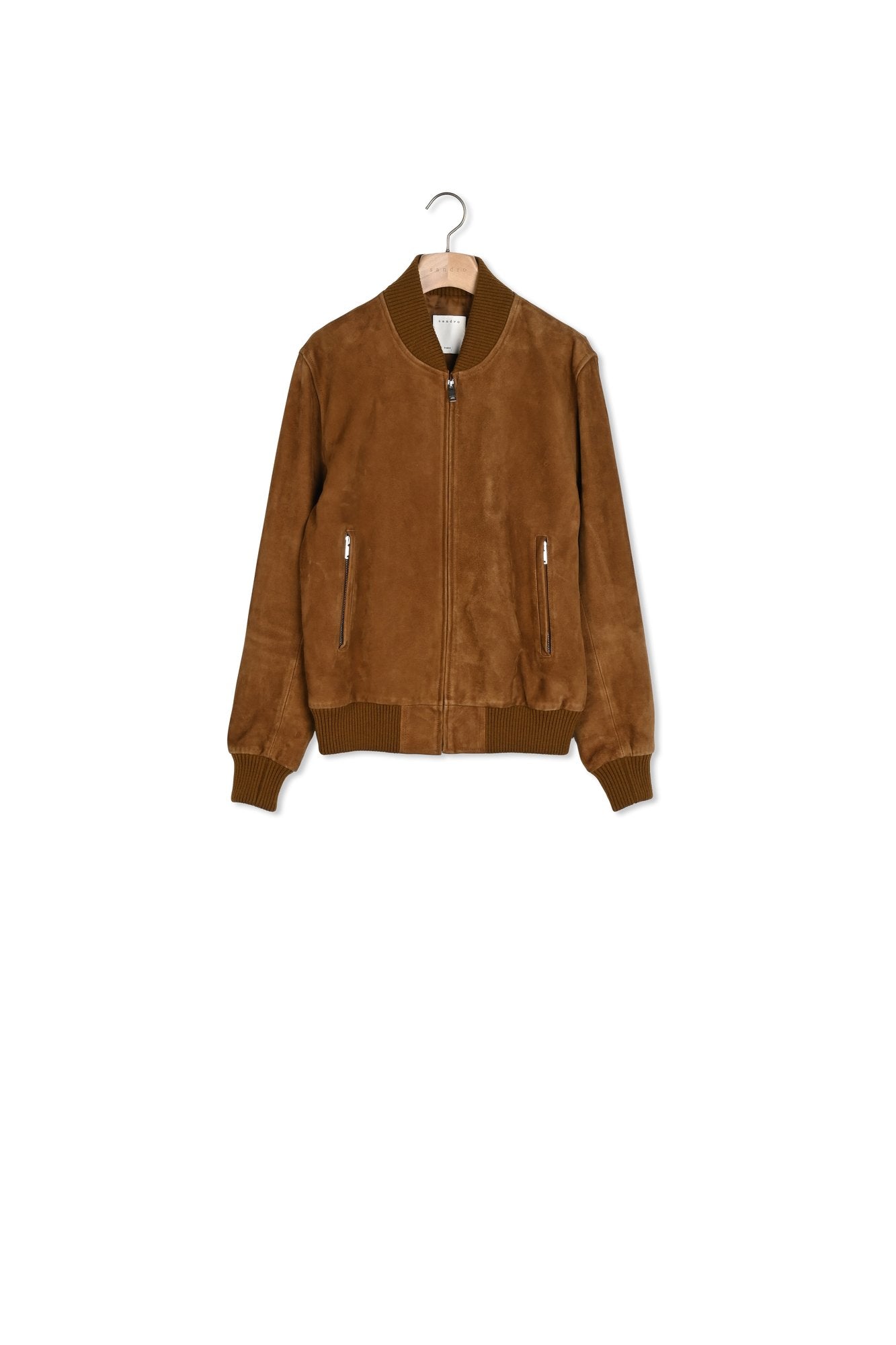 Blouson zippé en daim Sandro seconde main