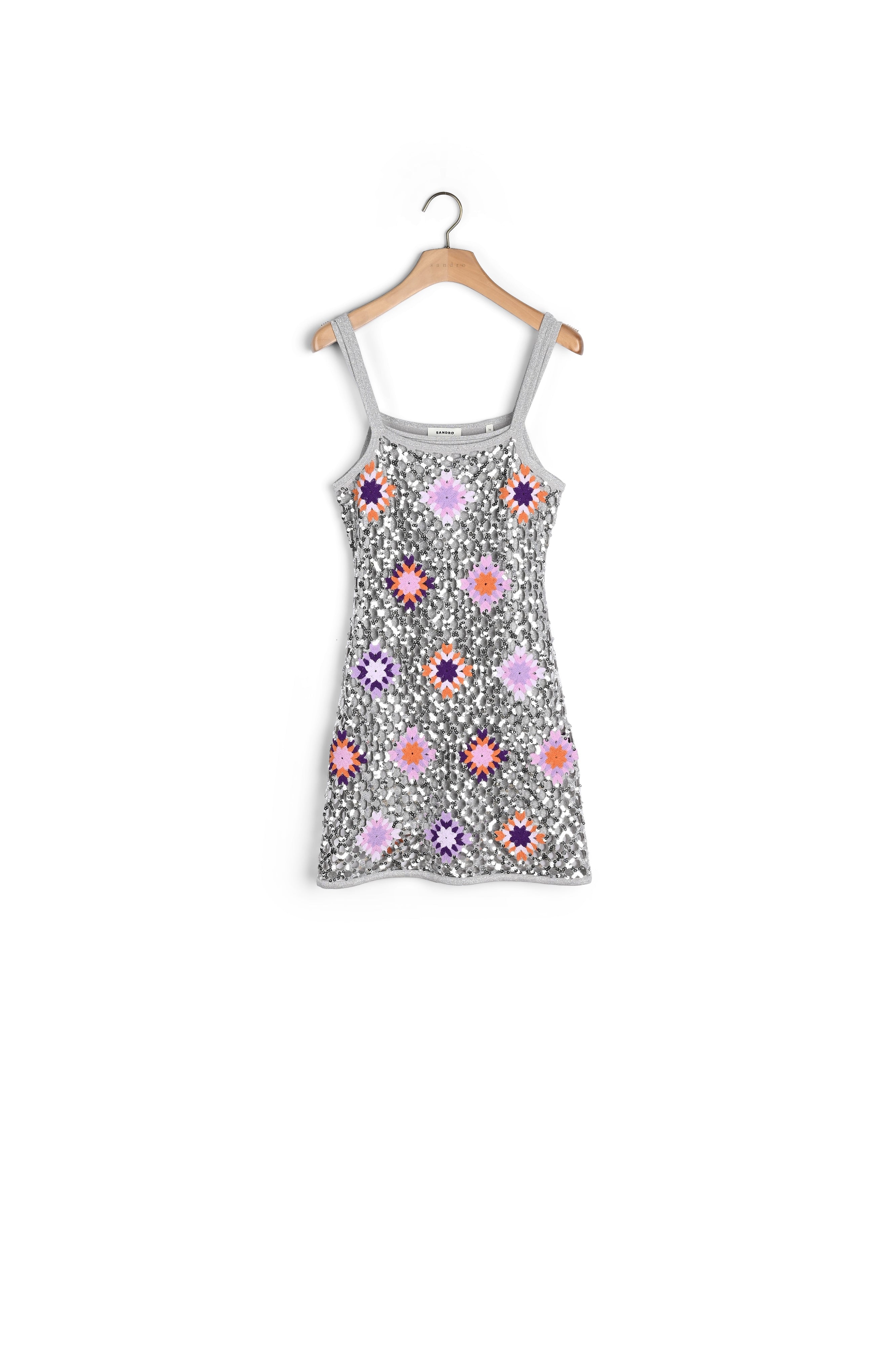 Robe courte crochet et sequins Sandro seconde main