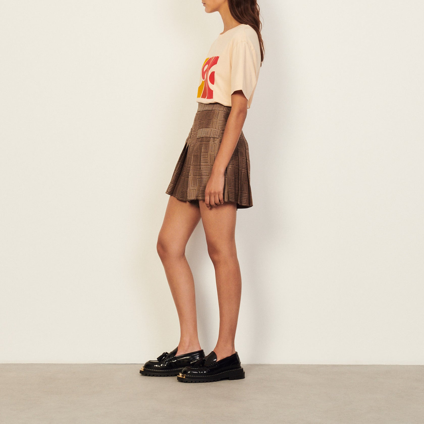 Short jupe en jacquard fantaisie Sandro seconde main