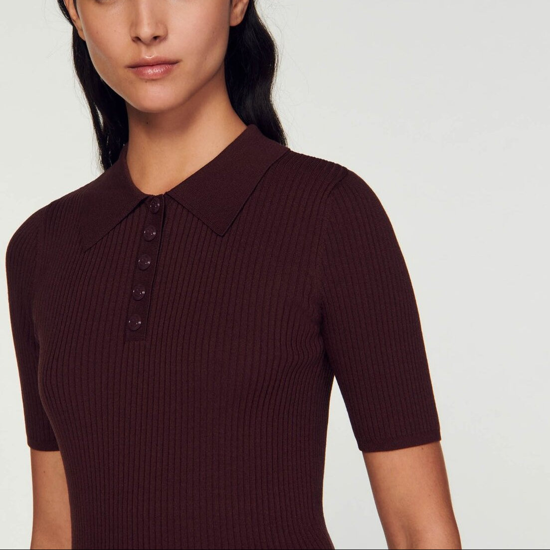 Pull polo manches courtes Sandro seconde main