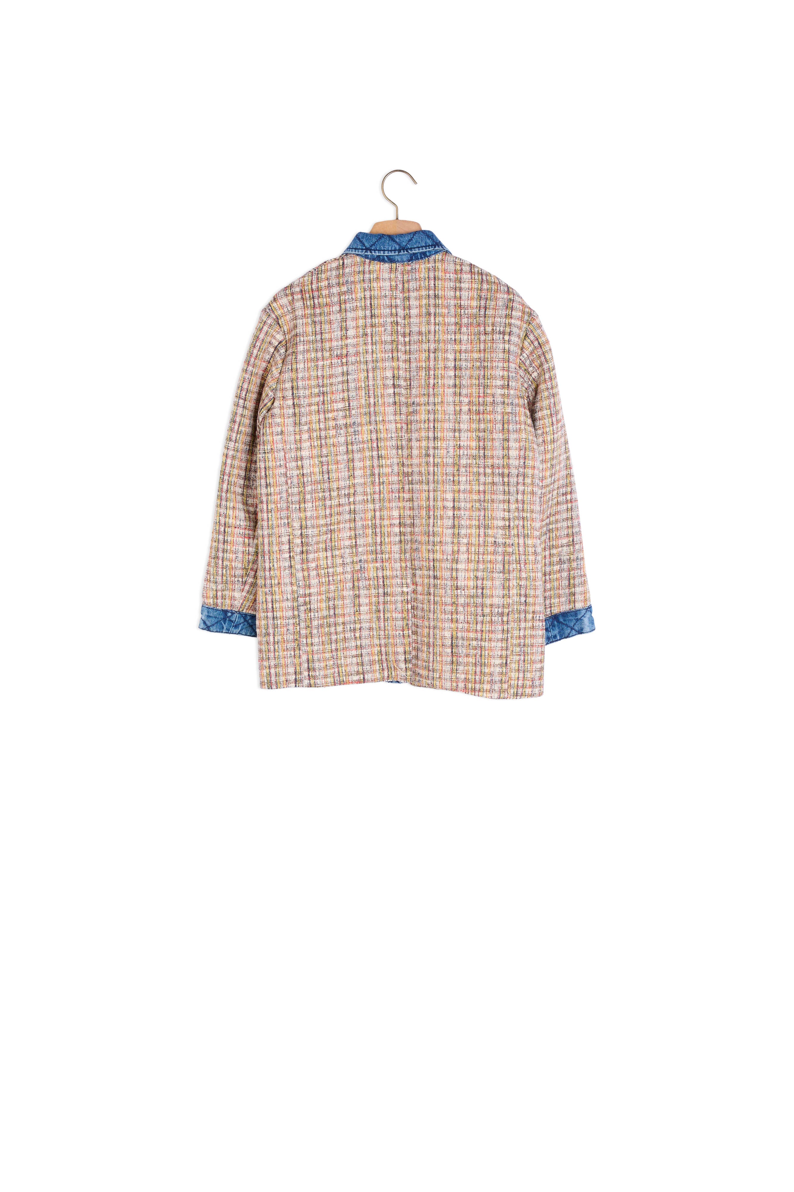 Veste en tweed à empiècements en Jean Sandro seconde main