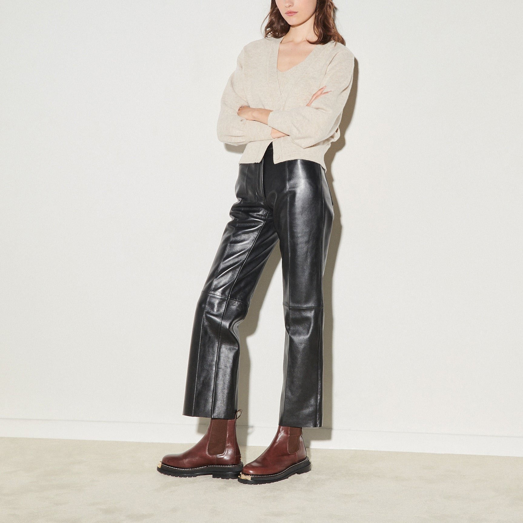 Pantalon en cuir Sandro seconde main